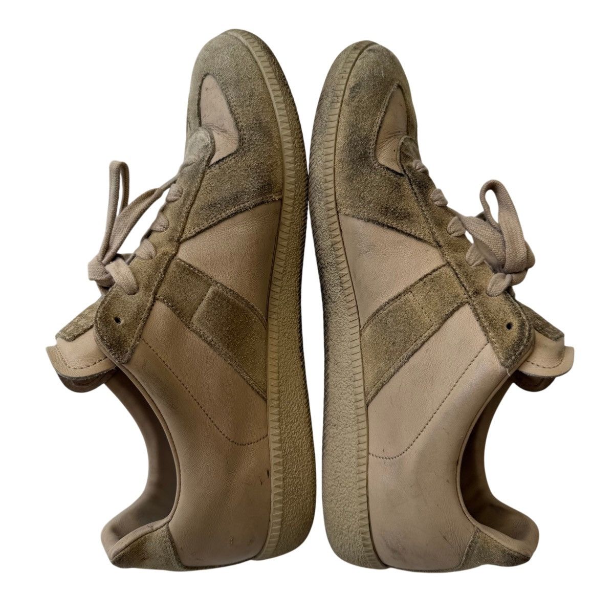 Maison Margiela Maison Margiela Leather Low-Top German Trainer GAT Beige Size US 9 / EU 42 - 10 Thumbnail