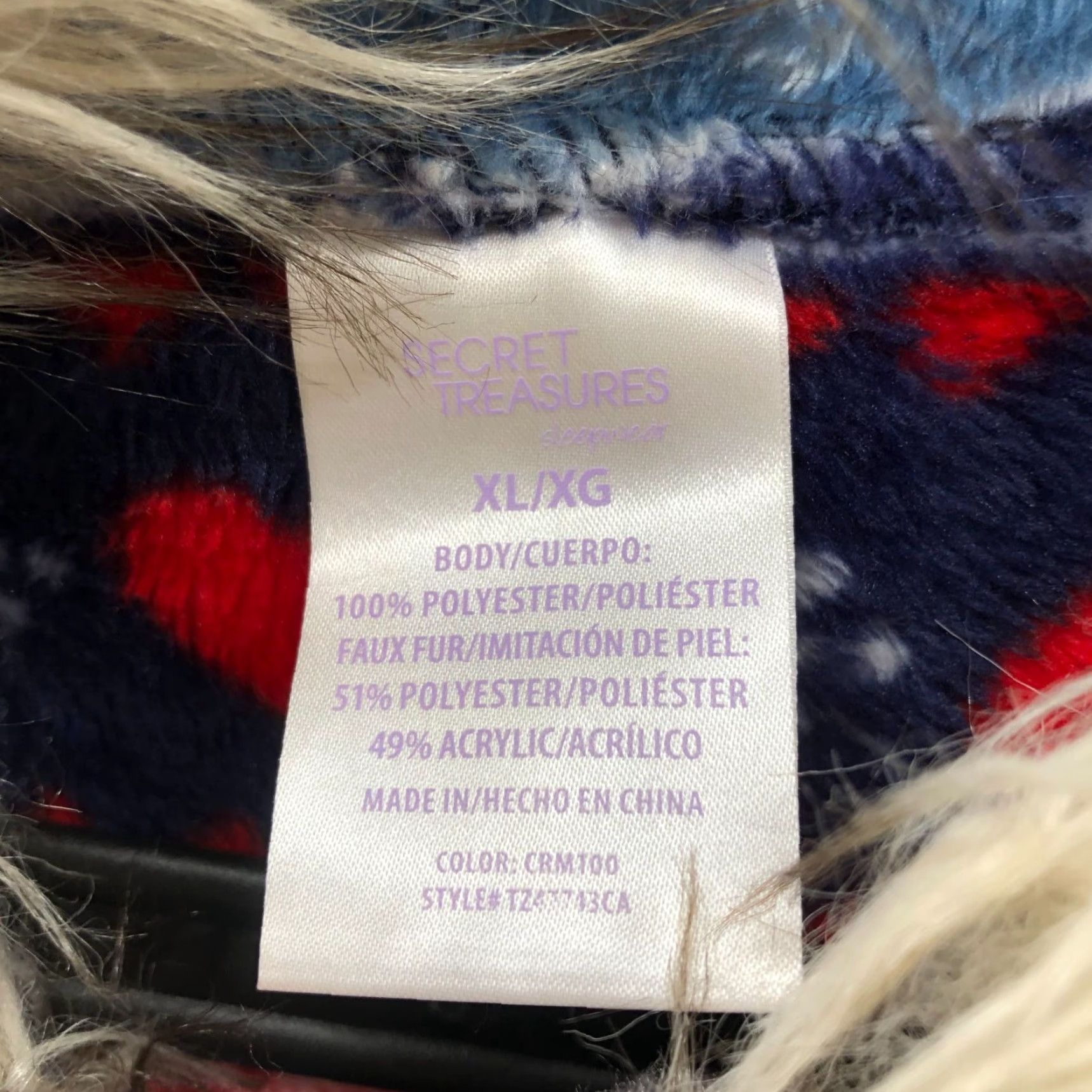 Vintage Secret Treasures Union Suit Pajamas Womens XL Fleece Hooded Fair Isle Plush Size XL / US 12-14 / IT 48-50 - 5 Thumbnail