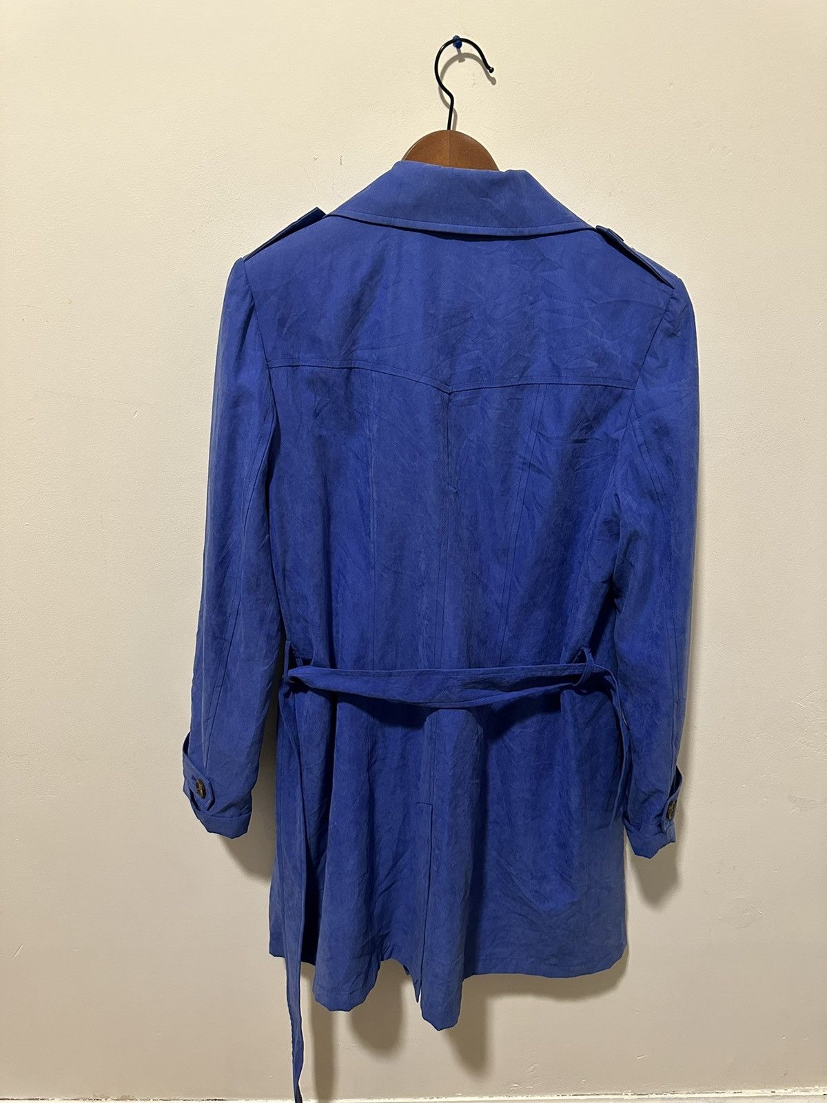 Vintage Blue suede trench coat with belt Size M / US 6-8 / IT 42-44 - 2 Thumbnail