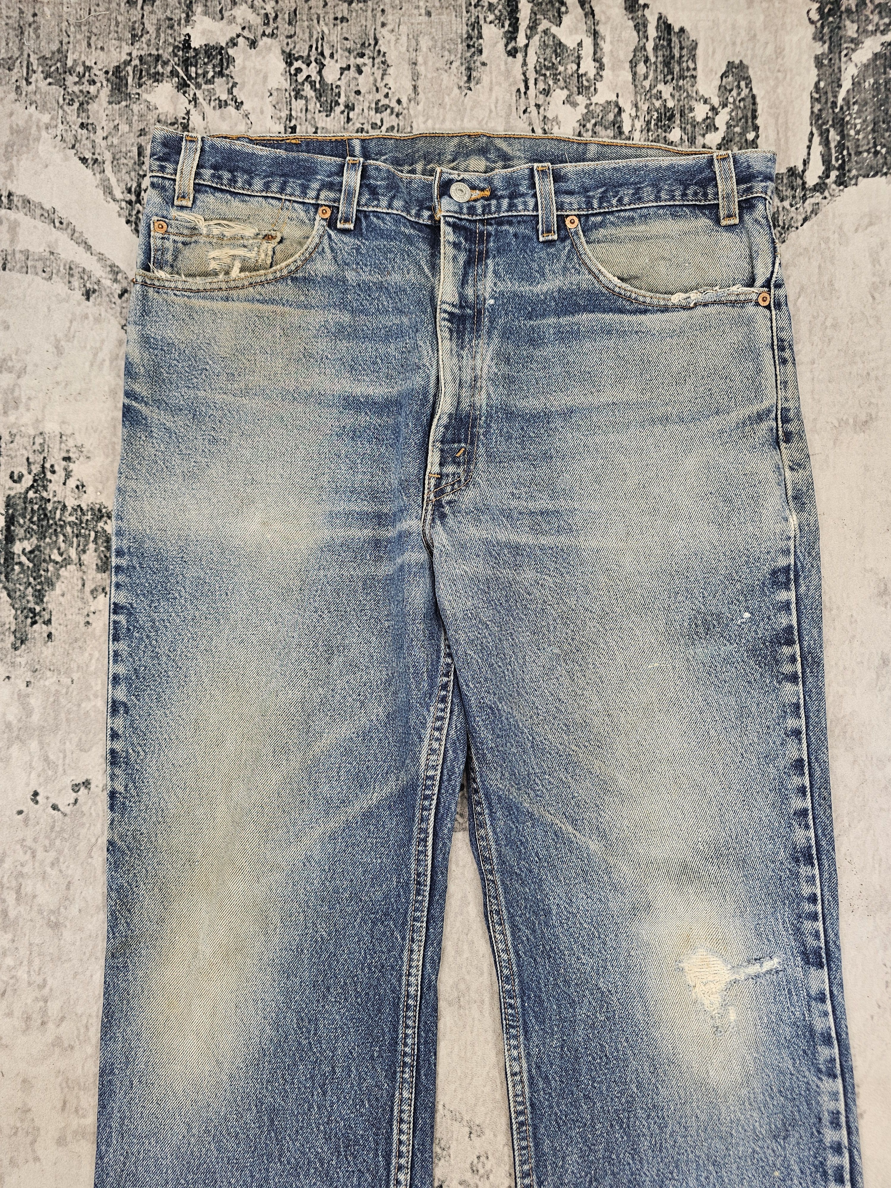 Levi's Vintage Clothing Vtg LEVIS 517 Boot Cut Flare Made In USA Ripped Jeans L0535 Size US 38 / EU 54 - 9 Thumbnail