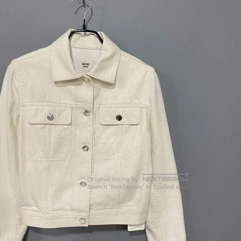 Hermes Hermes Classic cream denim jacket Size XS / US 0-2 / IT 36-38 - 2 Thumbnail