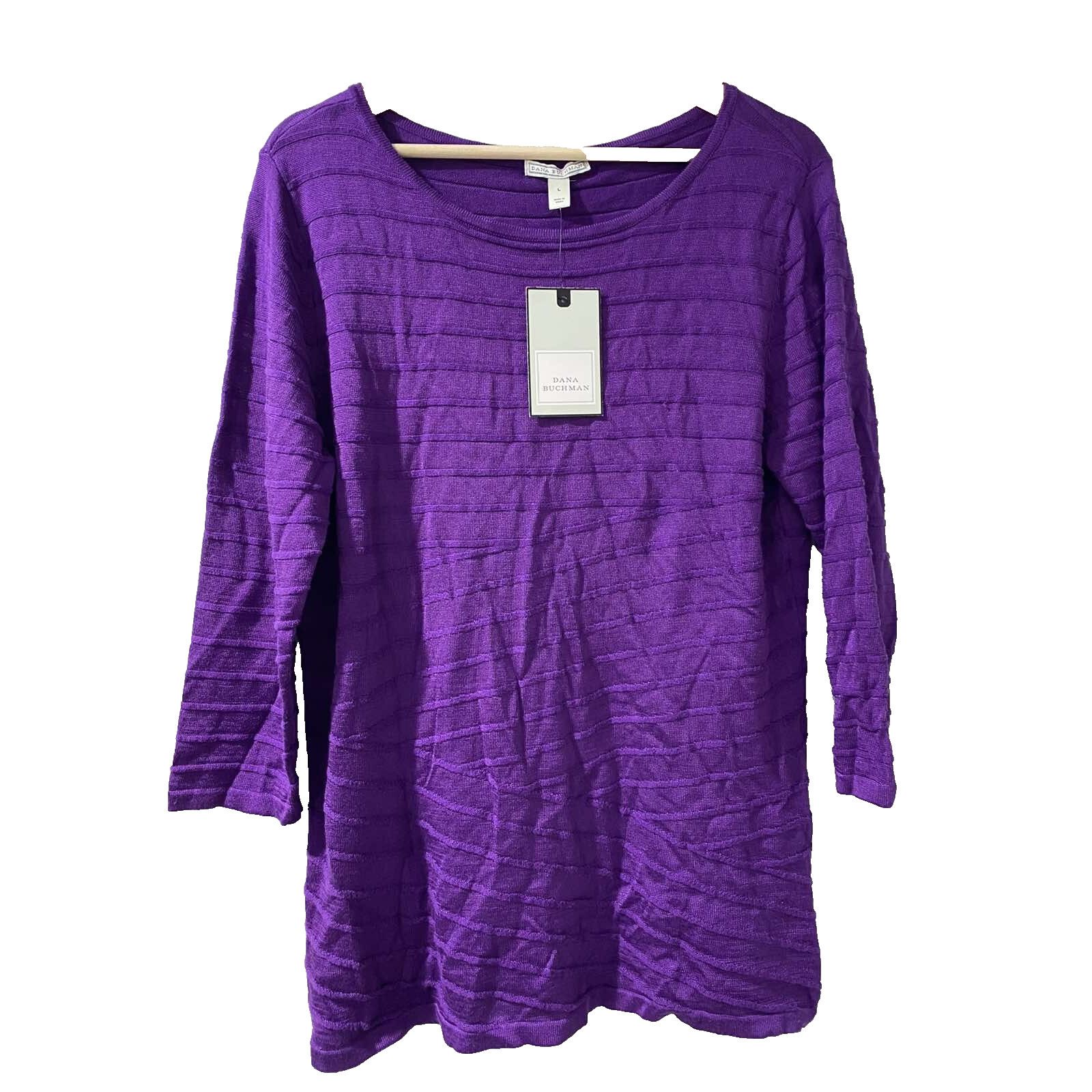 Dana Lee Dana Buchman sweater Purple Size L Cotton Top A001374 Size L / US 10 / IT 46 - 1 Thumbnail