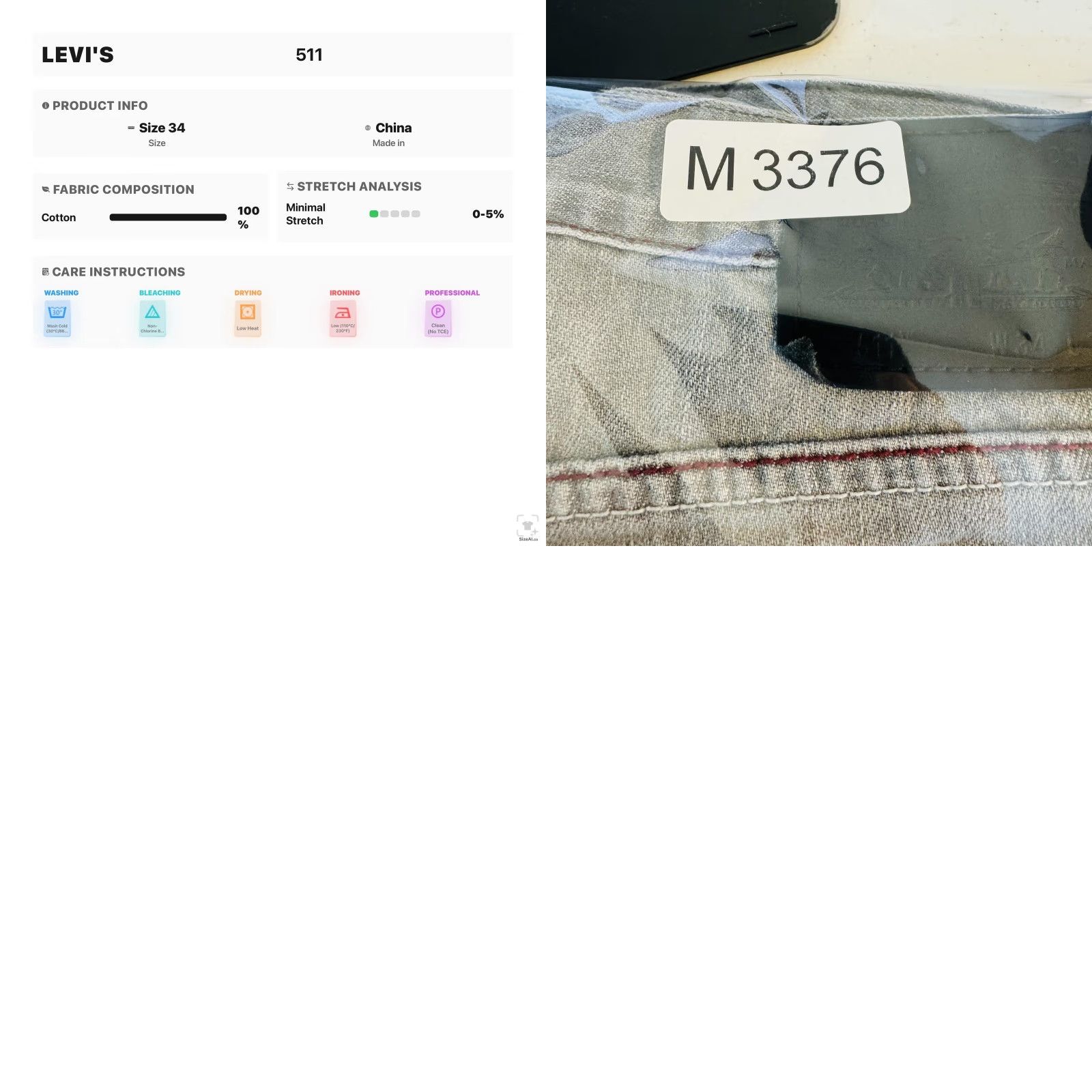 Levi's Levi's 511 Jeans Mens 34x32 Gray Light Wash Slim Skinny Zip Fly Mid Rise Denim Size US 34 / EU 50 - 9 Thumbnail
