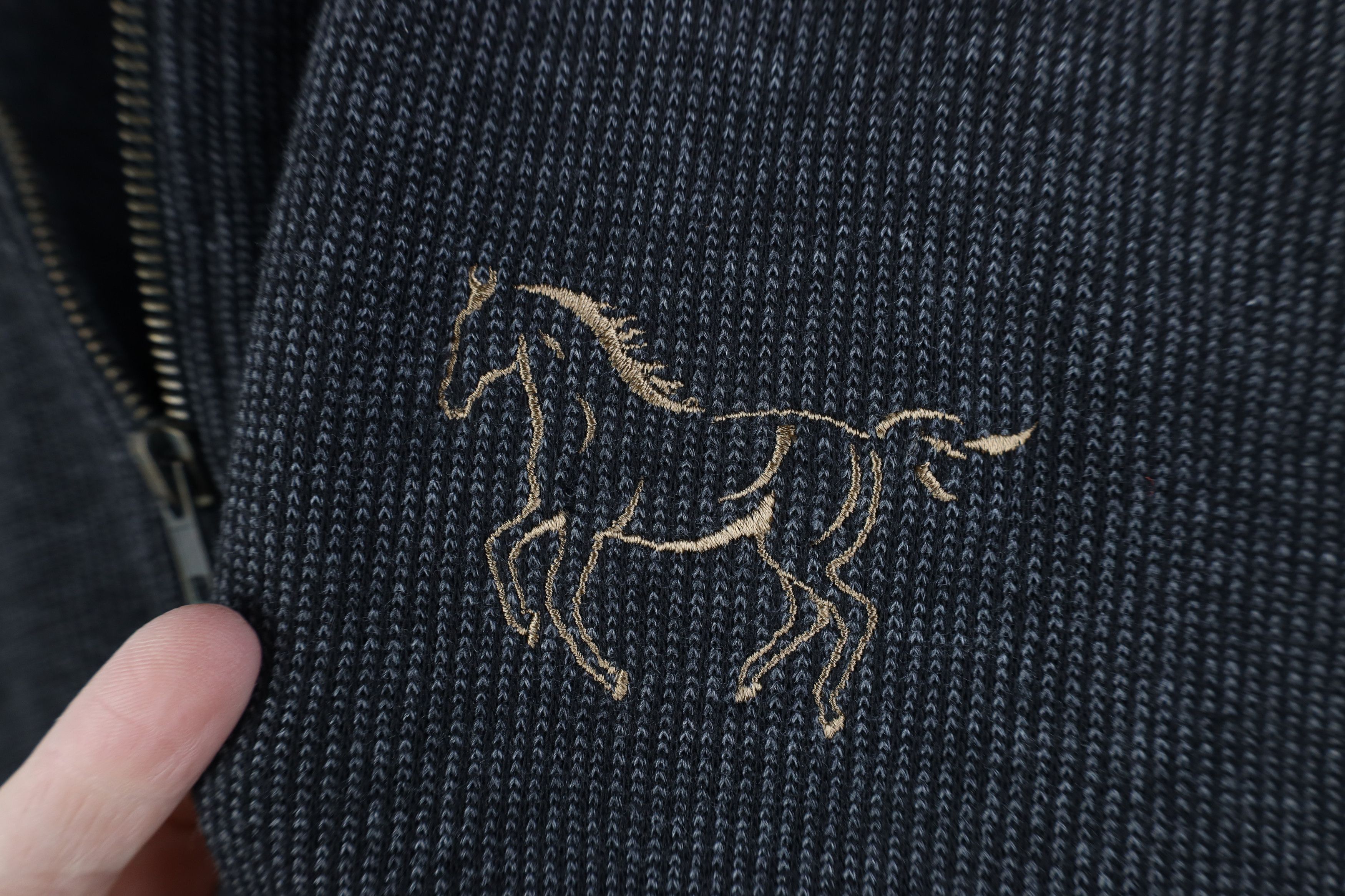 Vintage Vintage 90s Streetwear Horse Equestrian Ribbed Sweatshirt Size US M / EU 48-50 / 2 - 4 Thumbnail