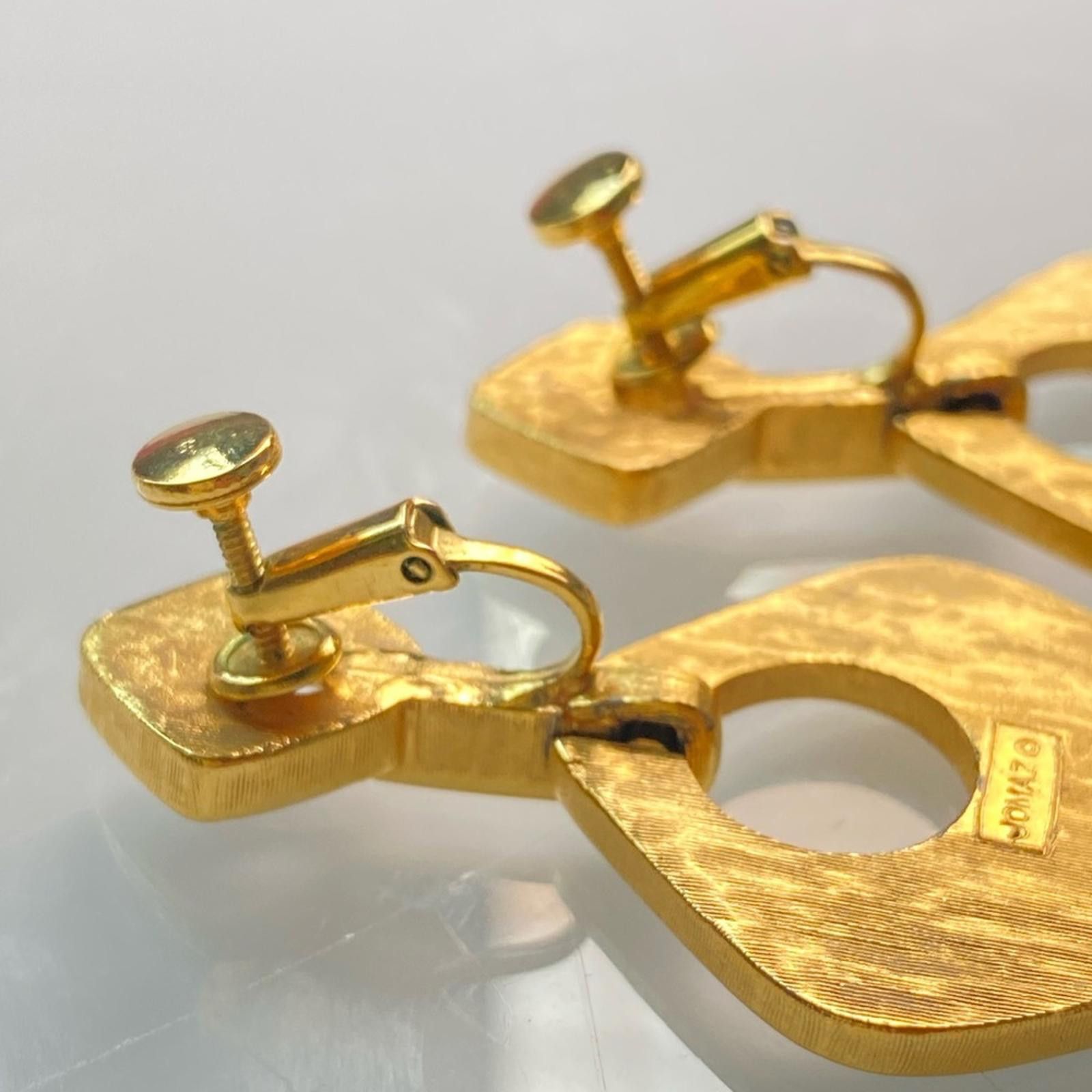 Other Rare Vintage Joseph Mazer JOMAZ Geometric Clip Earrings Size ONE SIZE - 4 Thumbnail