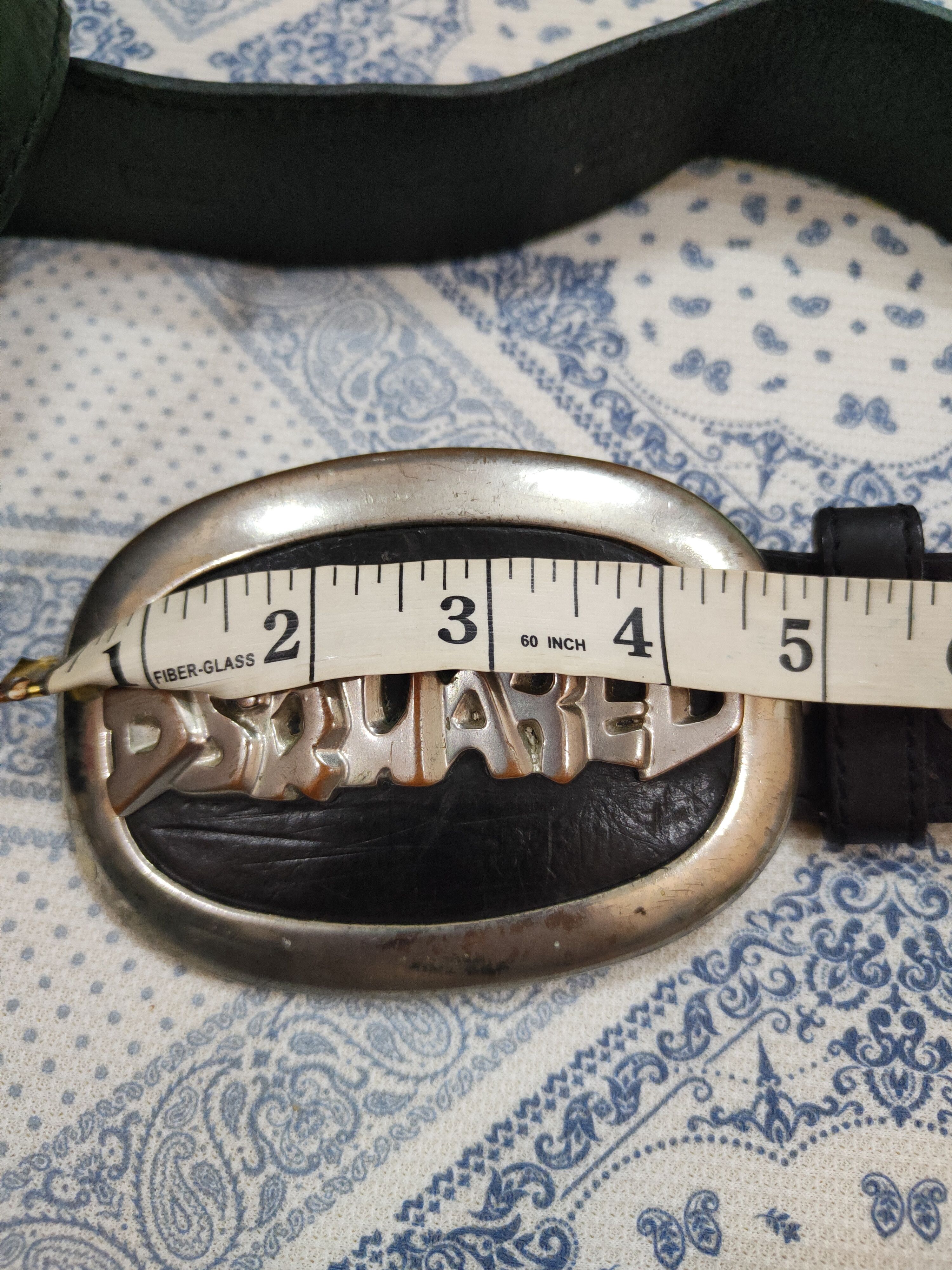 Dsquared2 Vintage Dsquared 2 Spellout Big Buckle Leather Belt Size 38 - 3 Thumbnail