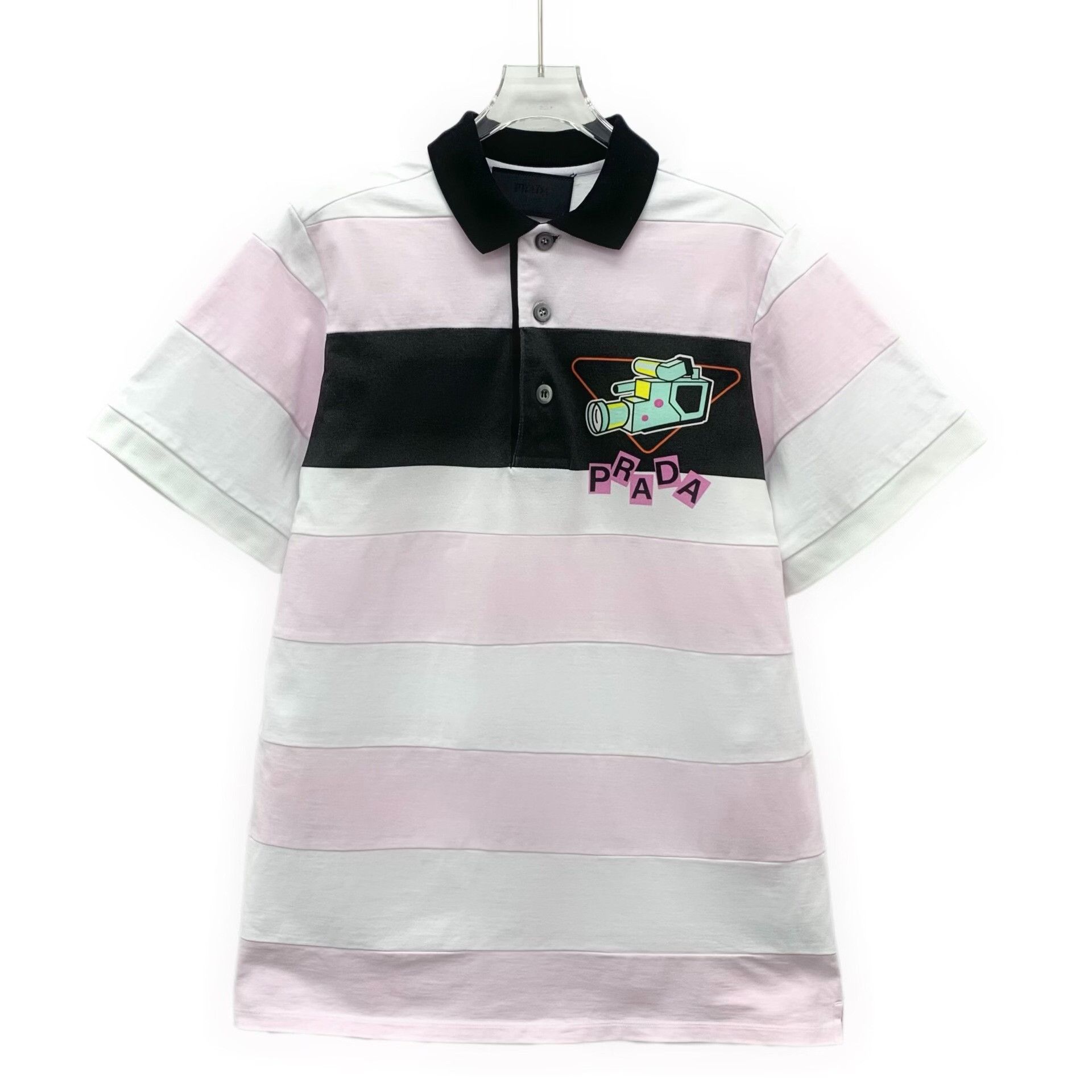 Prada Prada Colorblock Stripe Camera Print Polo Size S / US 4 / IT 40 - 1 Thumbnail