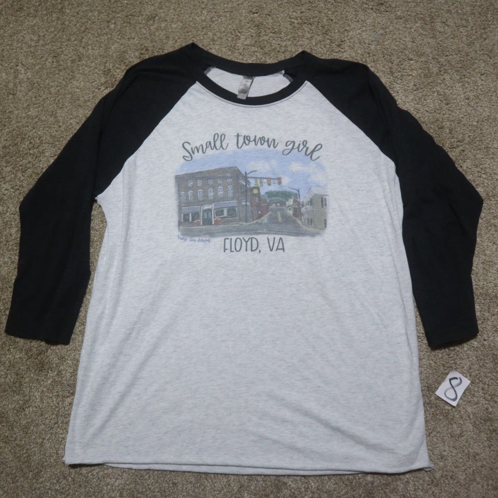 Vintage Floyd Virginia "Small Town Girl" Graphic Tee Women's Medium White Cotton T-Shirt Size M / US 6-8 / IT 42-44 - 2 Thumbnail