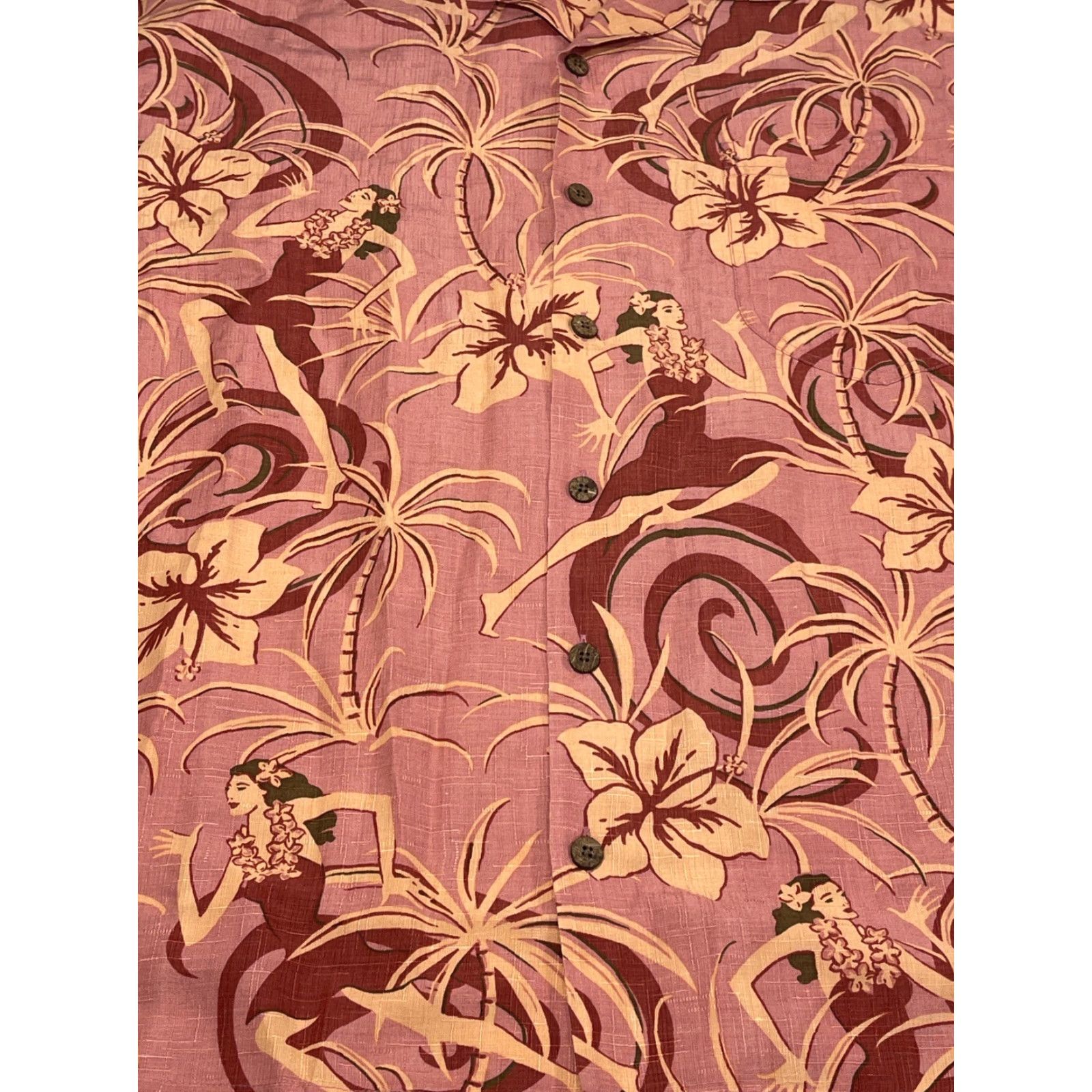 Tommy Bahama Tommy Bahama Shirt Mens Pink Floral Hawaiian Silk Linen Button-Up XL Short Sleeve Collared Pocket Easy Care Size US XL / EU 56 / 4 - 3 Thumbnail