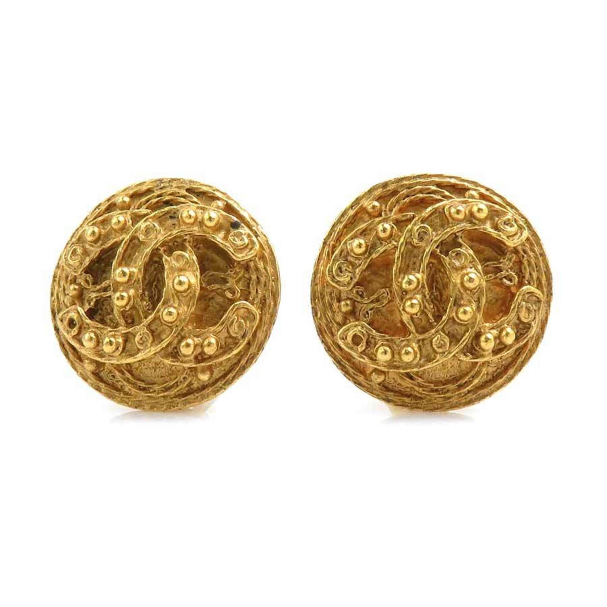 Chanel CHANEL Coco Mark Metal Gold Earrings for Women e60842g Size ONE SIZE - 1 Thumbnail