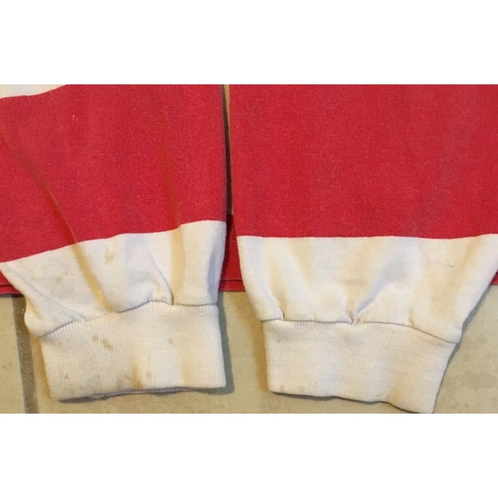 Vintage VINTAGE 90s Striped Faded Hoodie Shirt M Grunge Vaporwave Surf Skate Beach OP Red Shirt Hooded Mens Size US M / EU 48-50 / 2 - 2 Thumbnail