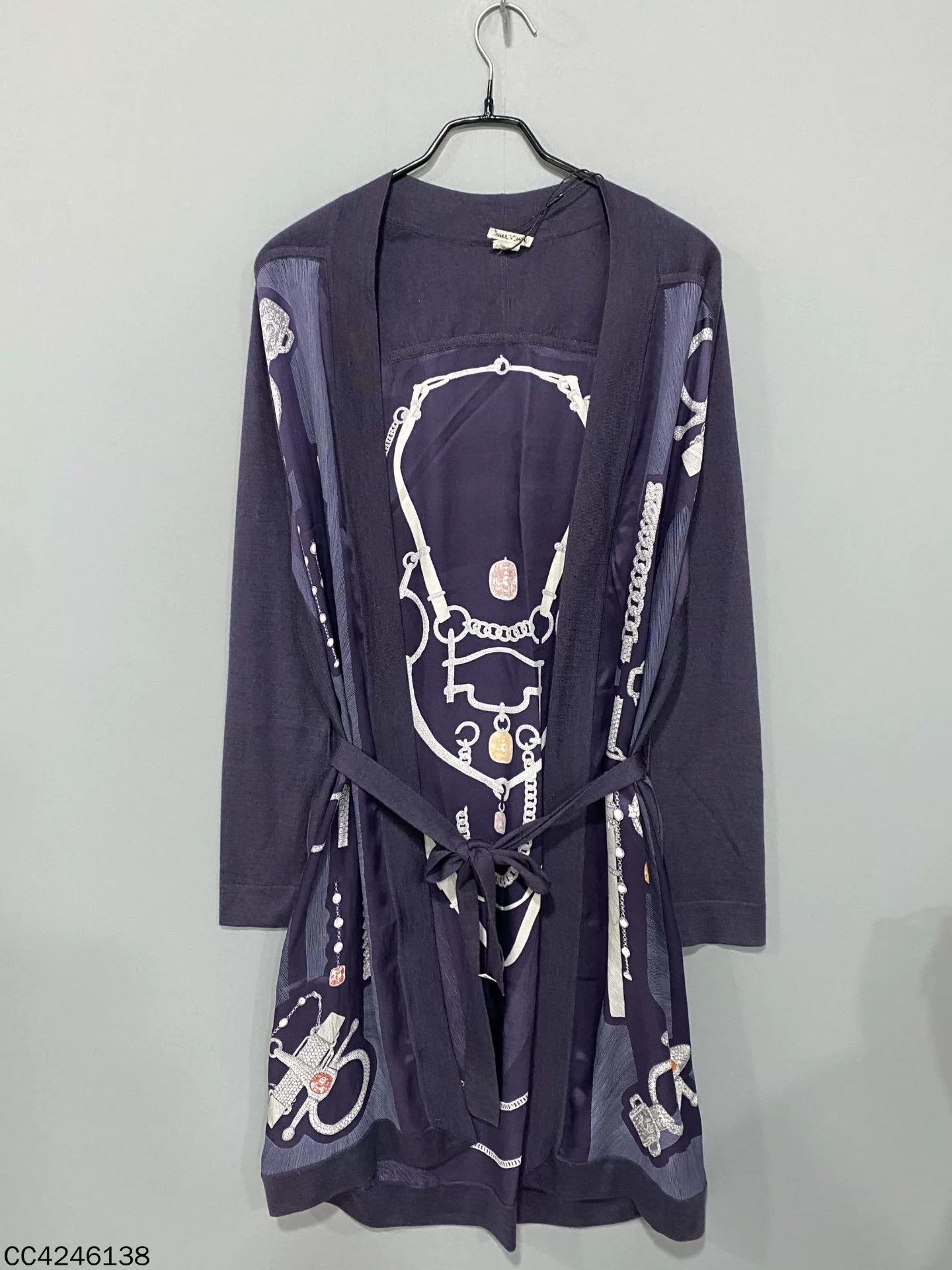 Hermes HERMES Indigo silk cashmere long cardigan size 34 Size XS / US 0-2 / IT 36-38 - 1 Thumbnail