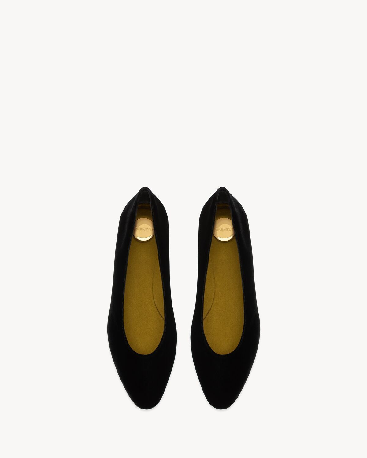 Saint Laurent Paris oc11z1225 800426 Gio Ballet Flats in Velvet in Black Size US 11 / IT 41 - 1 Thumbnail