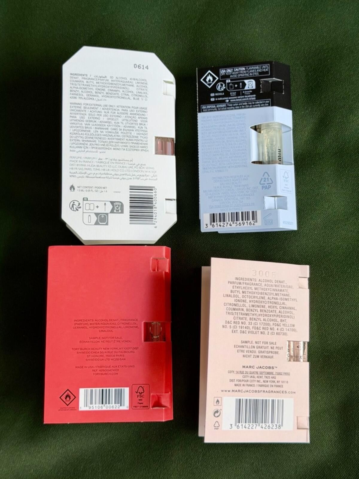 Miu Miu Designer Kayali MiuMiu Tory Burch Marc Jacobs Sample Set 4pc Size ONE SIZE - 3 Thumbnail