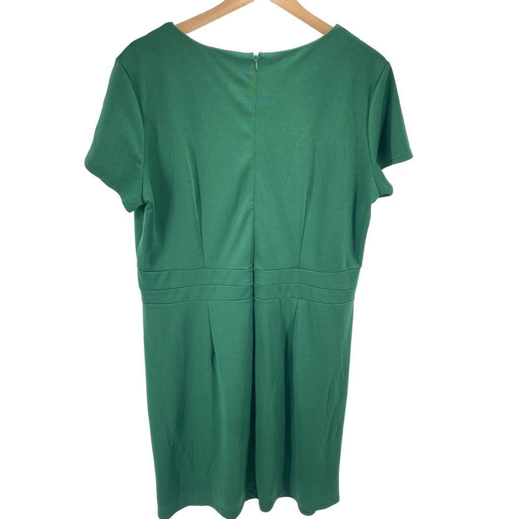 Other Acevog Womens Shift Dress Knee Length Pleated Cotton Stretch Size XXL / US 16-18 / IT 52-54 - 3 Thumbnail