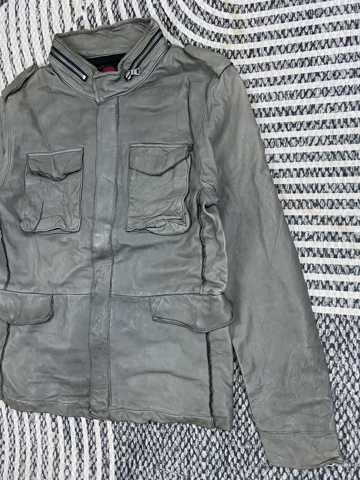 Japanese Brand Vintage Military Leather Field Jacket Jun Hashimoto Inspired Size US S / EU 44-46 / 1 - 4 Thumbnail