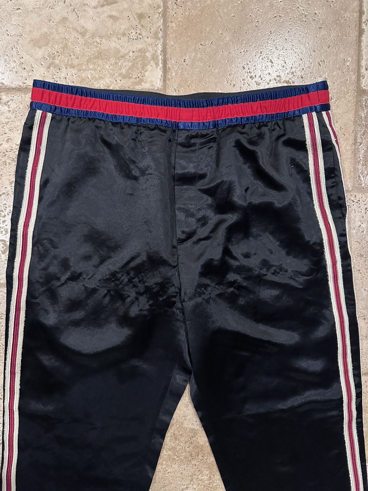 Gucci Gucci Satin Stripe Skull/Snake Motif Logo Black Lounge Pants Size US 34 / EU 50 - 3 Thumbnail