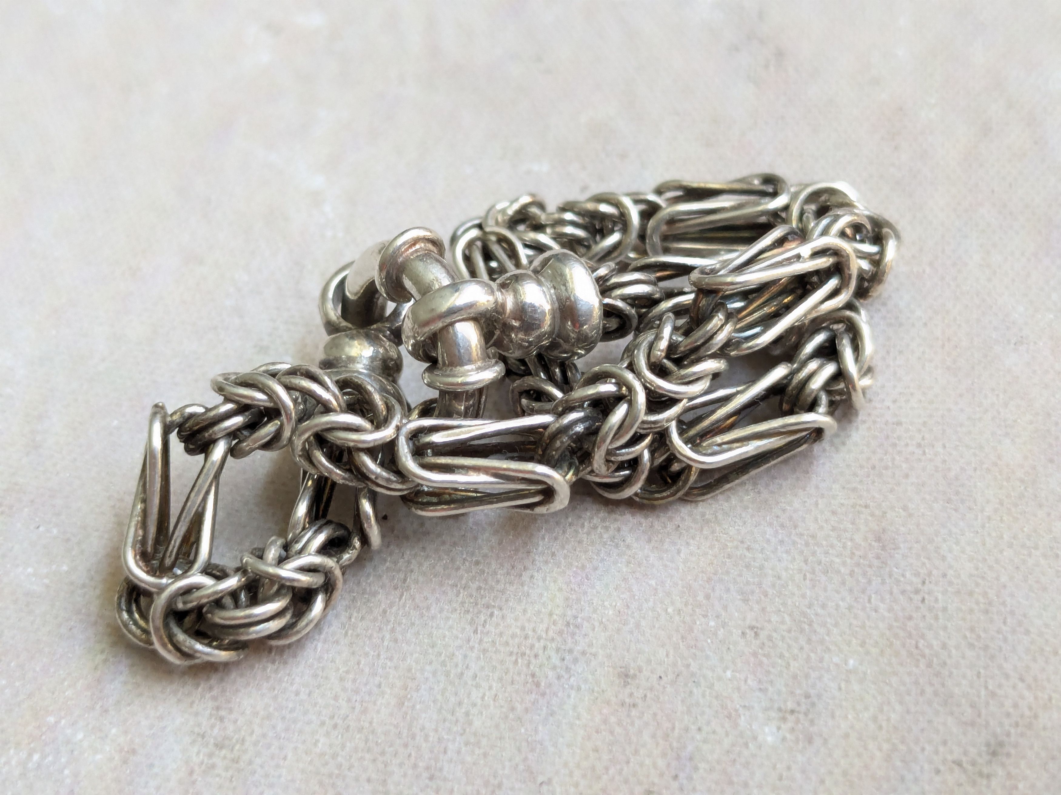 Jewelry Veronese Sterling Silver Byzantine Bracelet 8" Italy Size ONE SIZE - 9 Thumbnail