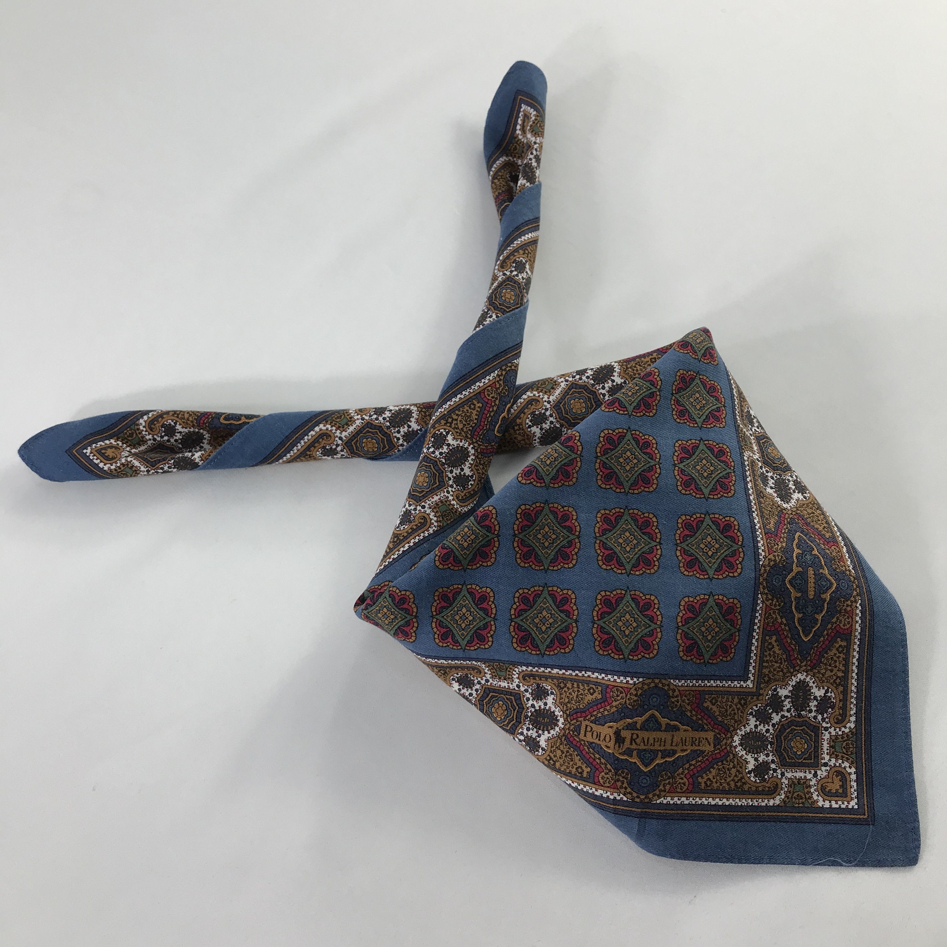 Polo Ralph Lauren × Vintage Polo Ralph Lauren Bandana / Handkerchief / Neckerchief -S780 Size ONE SIZE - 4 Thumbnail