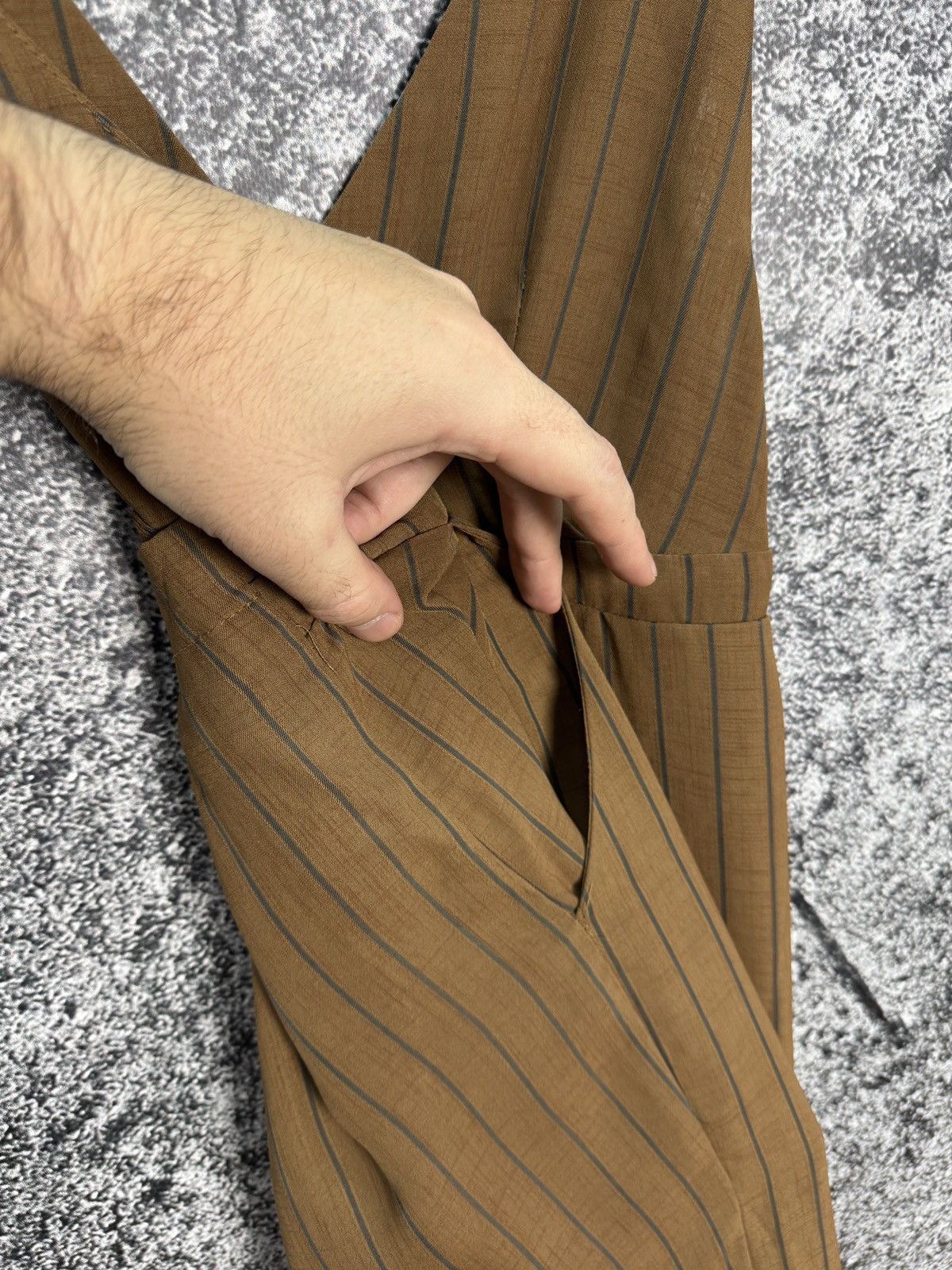 Dior Christian Dior Striped Jumpsuit Logo Straps Brown Size S Size S / US 4 / IT 40 - 6 Thumbnail