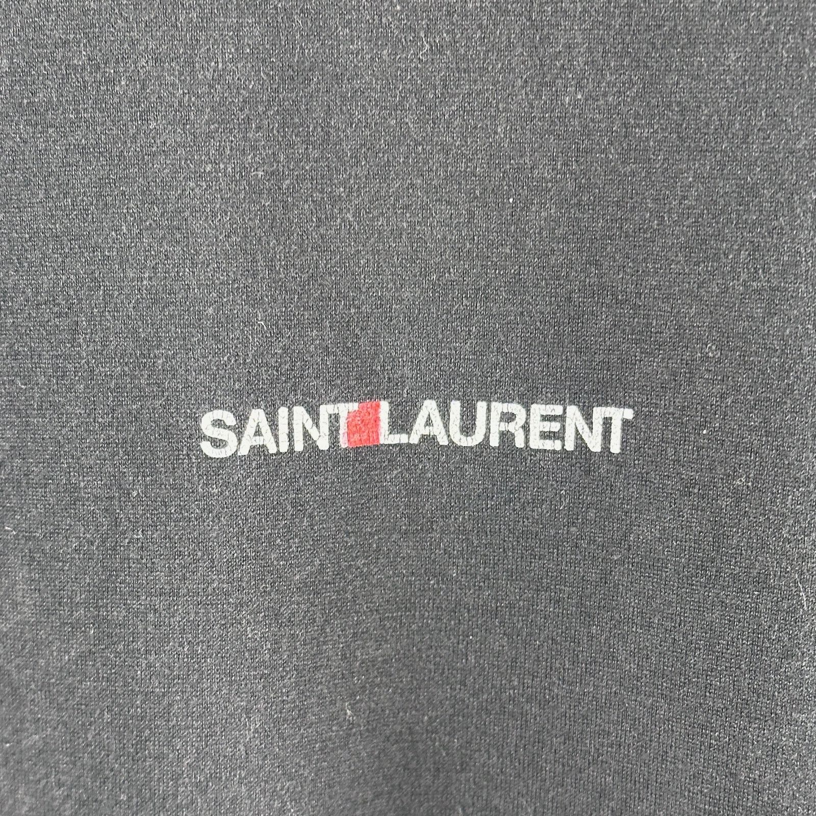 Saint Laurent Paris Black Text Tee Size US L / EU 52-54 / 3 - 3 Thumbnail