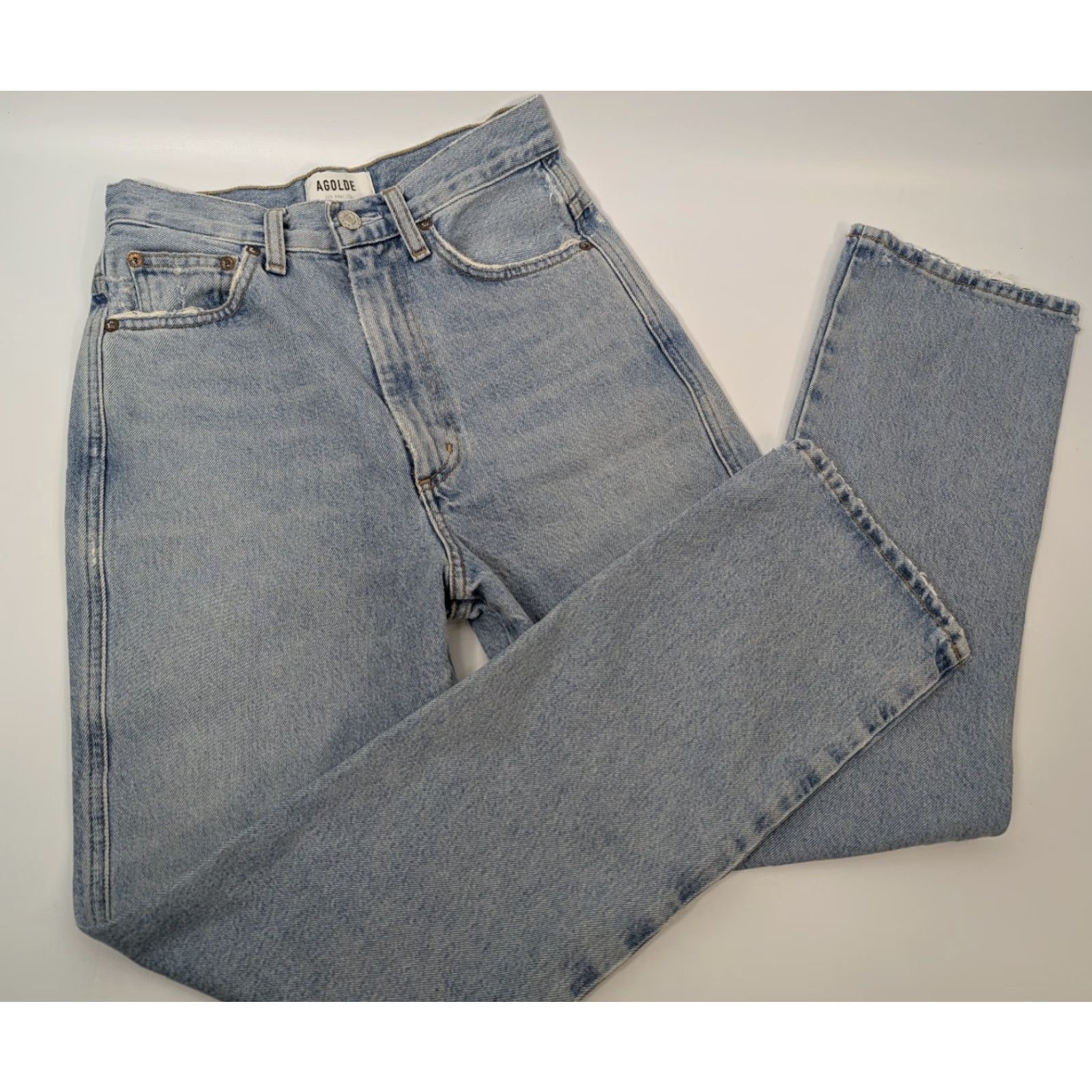 Agolde AGolde High Rise Pinch Waist Denim Jeans Size 24 Light Blue A095-1141 Jeans Women 5-Pocket Slim Casual 24 Blue Size 42" / US 20 - 2 Thumbnail