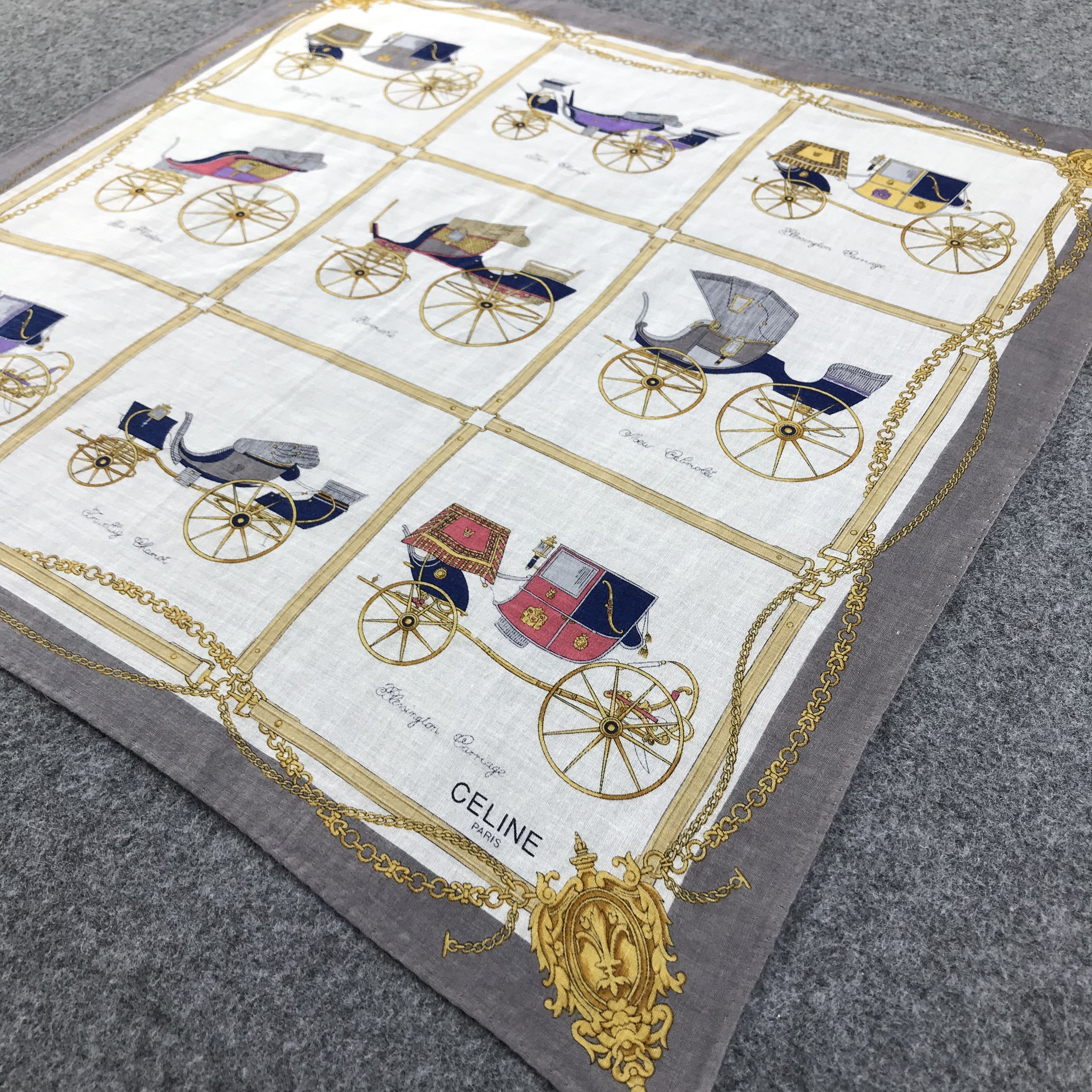 Celine Celine Carriage Handkerchief Neckerchief Bandana H351 Size ONE SIZE - 5 Thumbnail