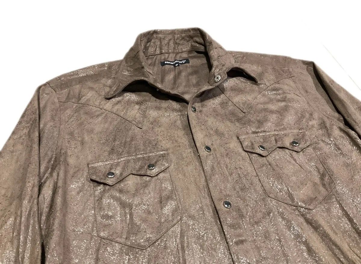 14th Addiction × Japanese Brand × semanticdesign ♟️ Sick Y2K Semantic Design Cowboy Leather Shirt Size US M / EU 48-50 / 2 - 2 Thumbnail