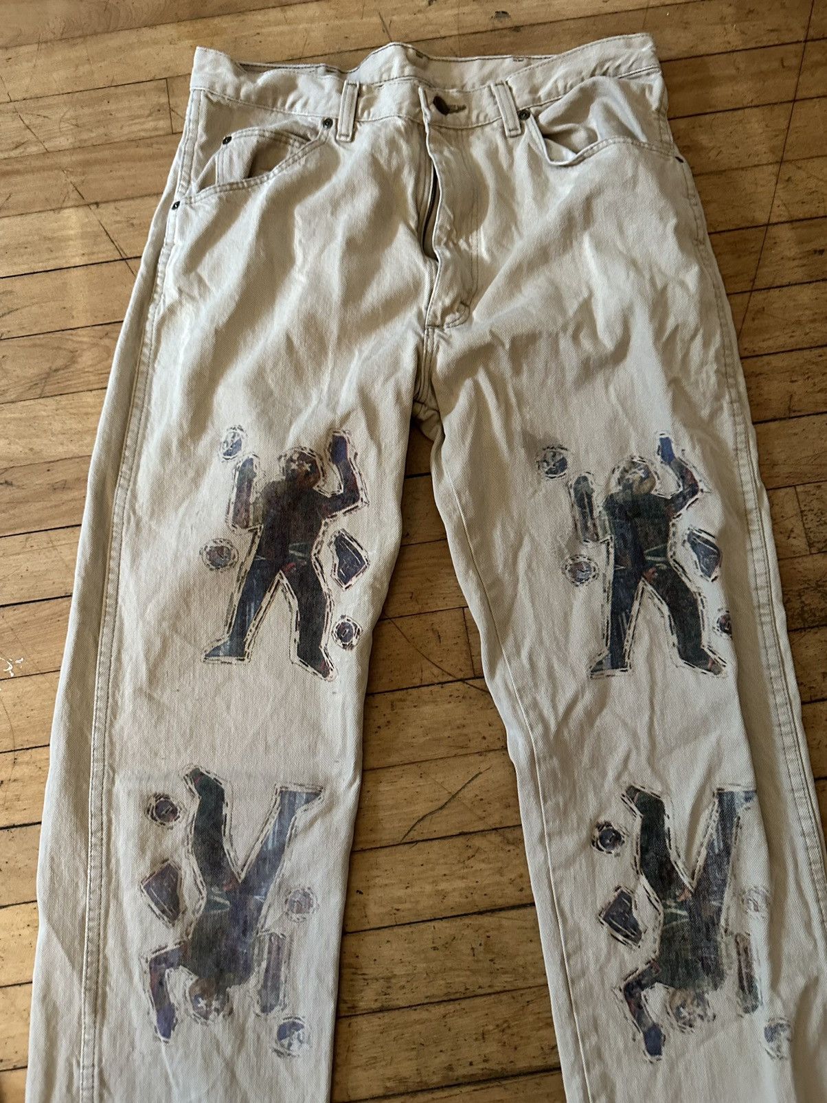 Wrangler 1 of 1 custom white chalk wrangler jean (AsP) Size US 34 / EU 50 - 2 Thumbnail