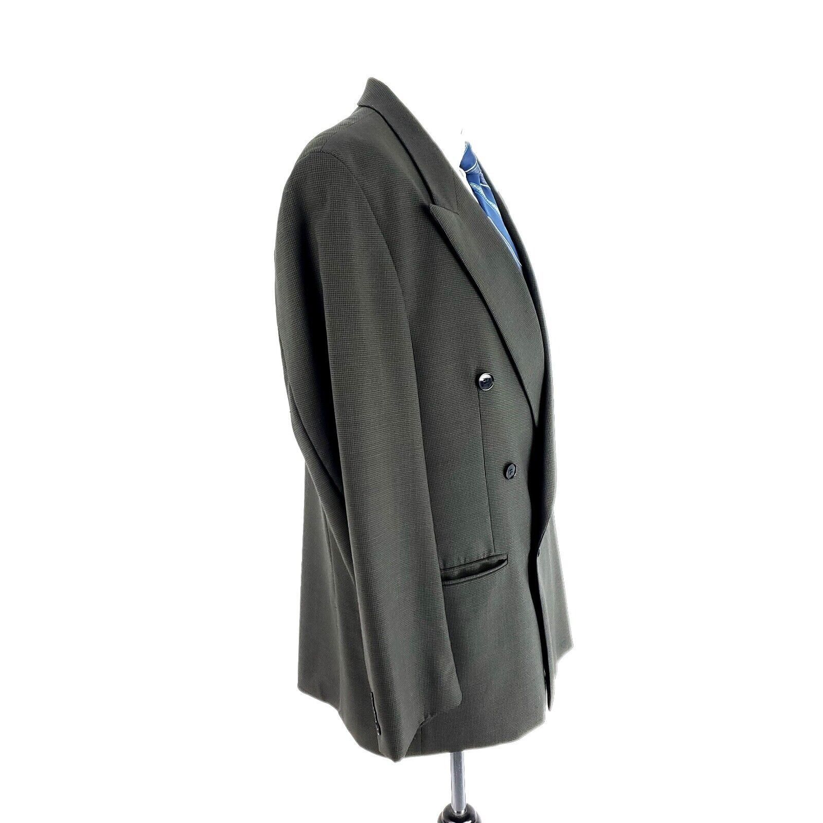 Lord & Taylor Lord & Taylor Wool Double Breasted Peak Lapel Blazer 40R Gre Size 40R - 6 Thumbnail