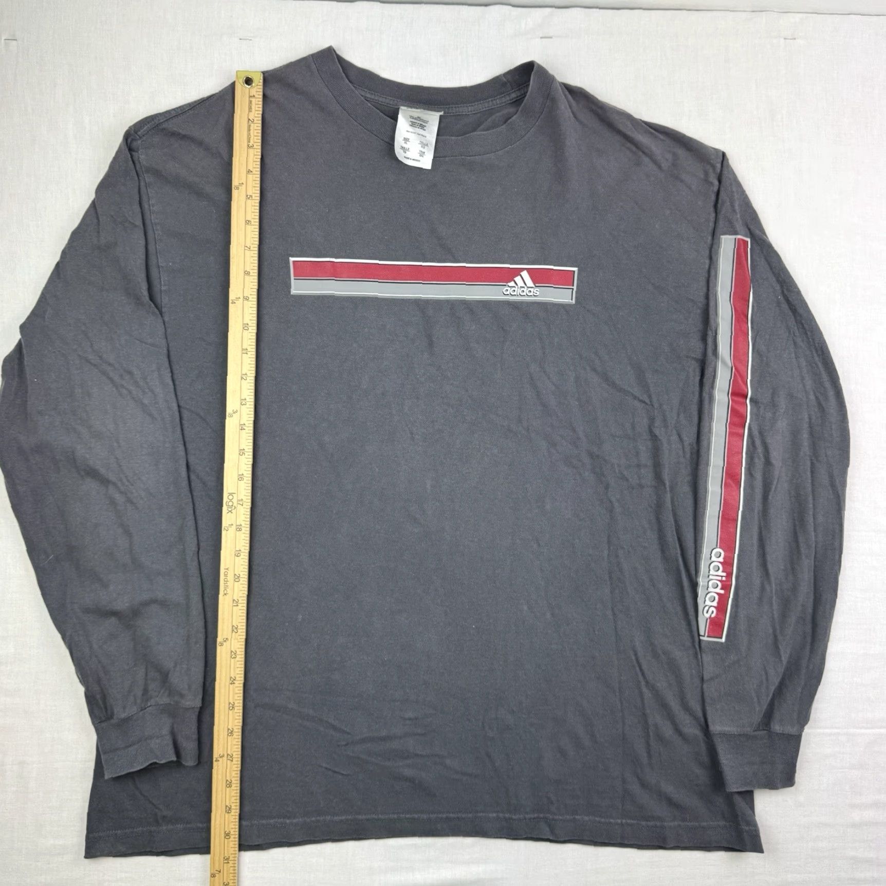 Adidas VINTAGE Adidas Long Sleeve T-Shirt Men XL Gray Hipster 90s Y2K Sports America Size US XL / EU 56 / 4 - 6 Thumbnail