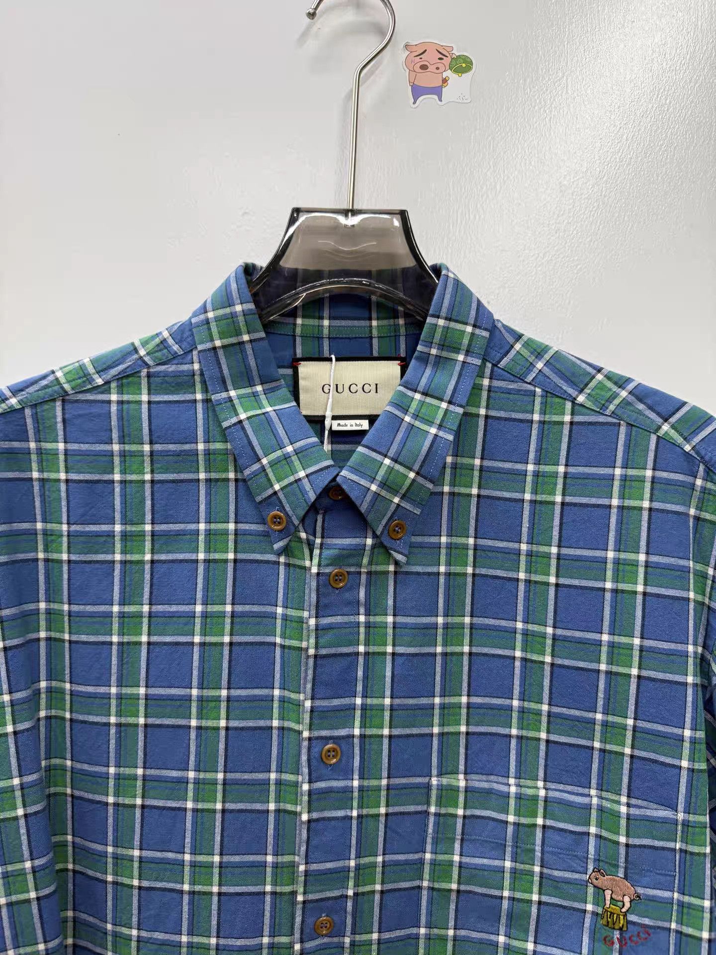 Gucci Gucci Cartoon Pig Plaid Short-sleeve Shirt K15 Size US M / EU 48-50 / 2 - 2 Thumbnail