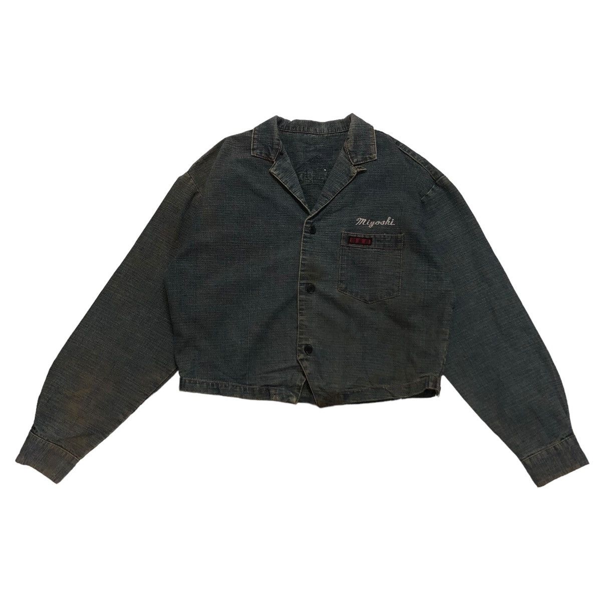 Japanese Brand 🔥CROPPED DENIM BIKER JACKET MIYOSHI JAPAN ISSEY MIYAKE Size US M / EU 48-50 / 2 - 1 Thumbnail