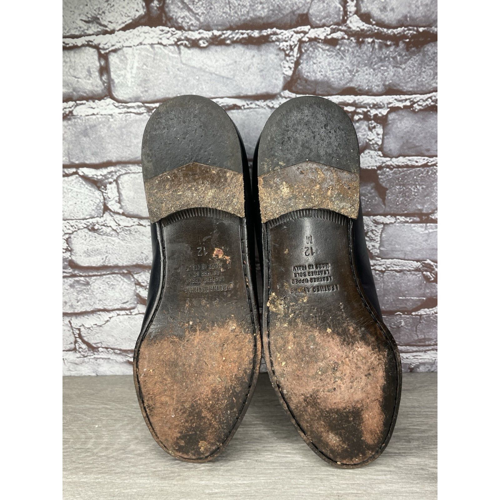 Paolo Mondo Paolo Mando Firenze Black Leather Penny Loafers Dress Shoes Size US 12 / EU 45 - 7 Thumbnail