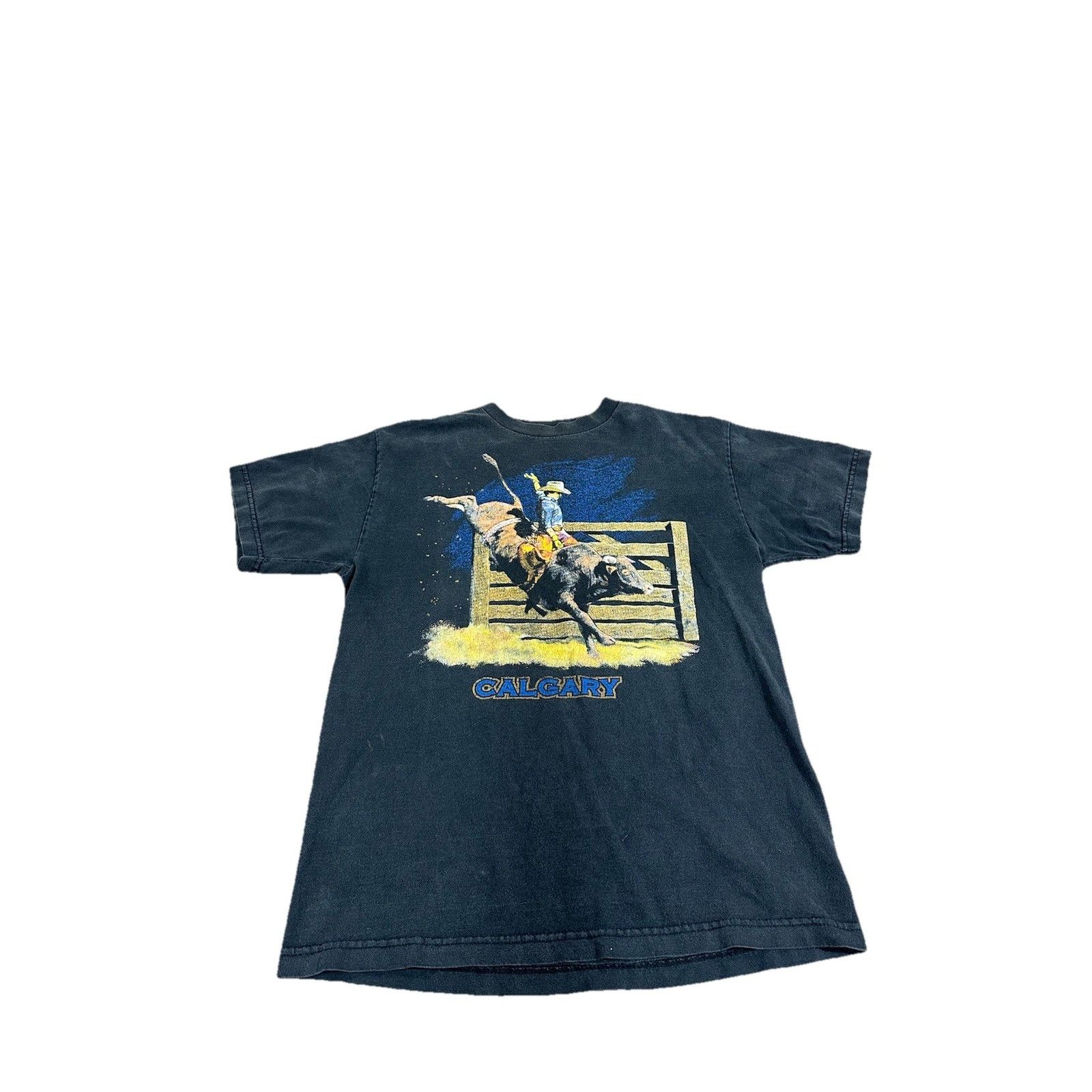 Vintage Vintage Calgary Stampede T-Shirt Horse Bull Riding Cowboy We Size US M / EU 48-50 / 2 - 1 Thumbnail