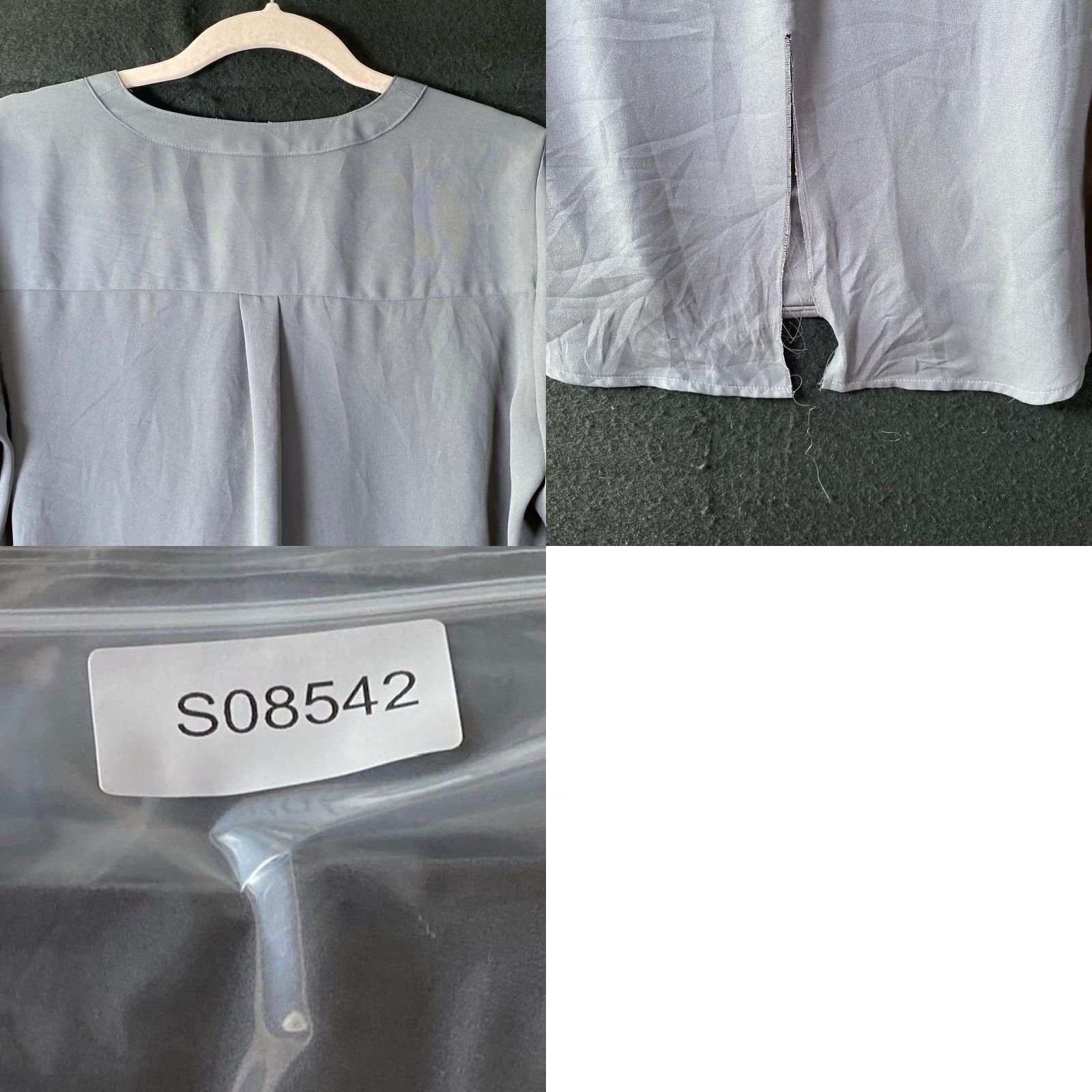 Express Express Blouse Gray V-Neck Zipper Roll Tab Sleeve Small Womens Size S / US 4 / IT 40 - 9 Thumbnail