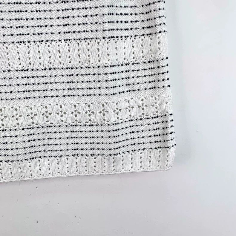 Chanel Chanel Color-blocked hollow striped cotton casual knitted Size 24" / US 00 / IT 34 - 4 Thumbnail