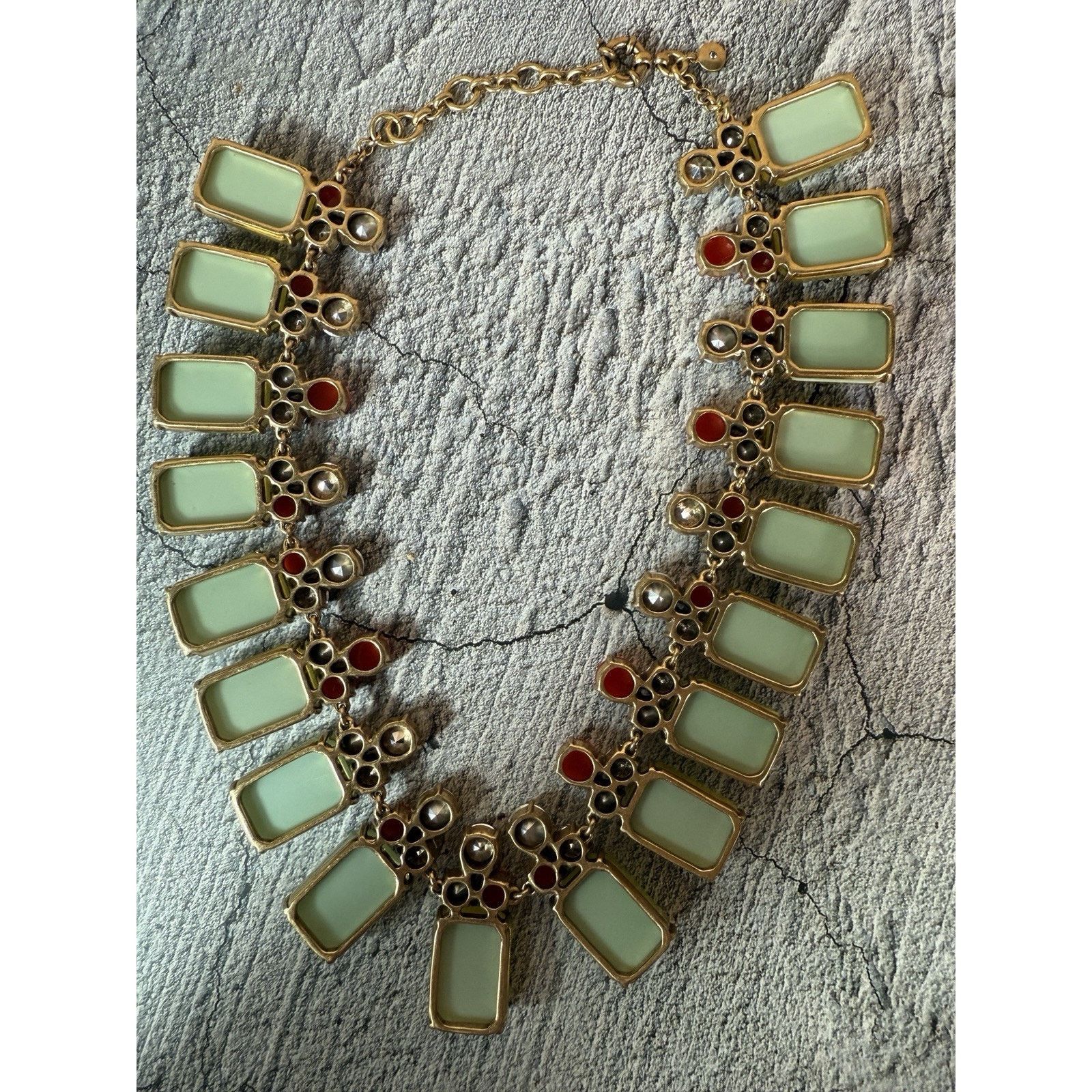 J.Crew J Crew Faceted Multicolor Rhinestones Statement Bib Necklace Size ONE SIZE - 4 Thumbnail