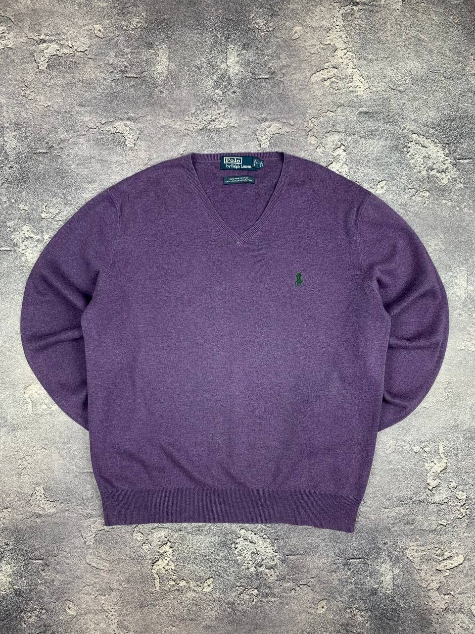 Polo Ralph Lauren Polo Ralph Lauren Men’s V-Neck Sweater Purple Pima Cotton Size US M / EU 48-50 / 2 - 1 Thumbnail