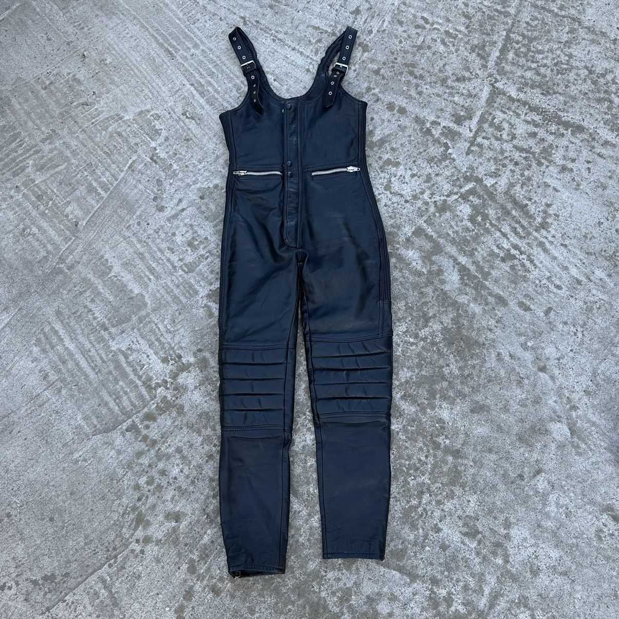 Vintage Vintage Moto Leather Pants Overalls Style USA Y2K 00s Size 27" / US 4 / IT 40 - 1 Thumbnail