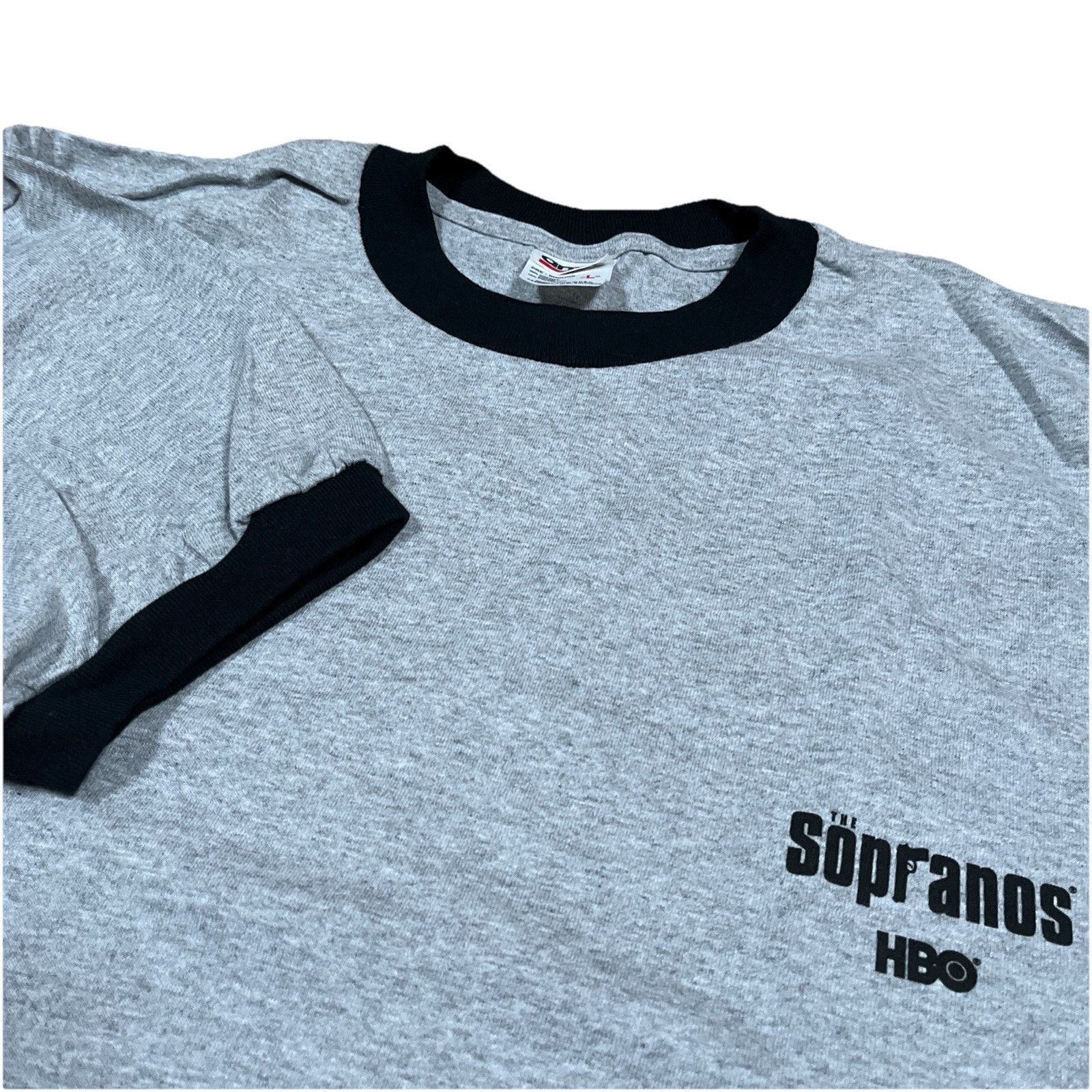 Anvil VTG Sopranos HBO Promo Grey Ringer Large T-Shirt 90s Y2K Size US L / EU 52-54 / 3 - 1 Thumbnail