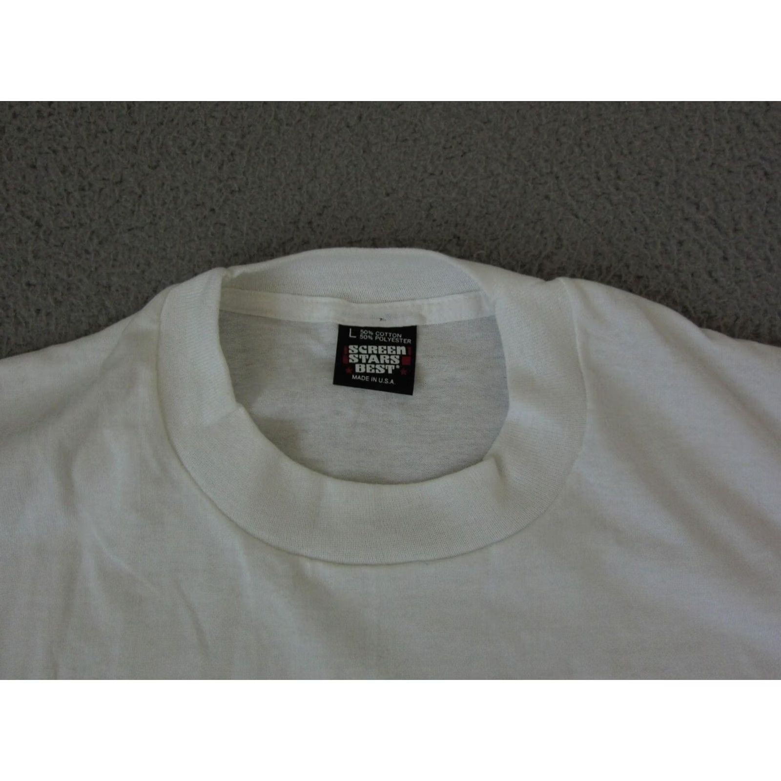 Vintage VINTAGE Screen Stars Shirt Mens Large White Give Blood Donar 90s Single Stitch Made in USA Size US L / EU 52-54 / 3 - 6 Thumbnail