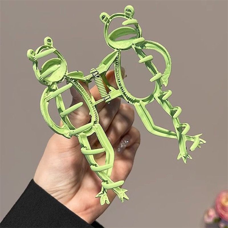 Vintage Green Frogs Hair Claw Clip 🐸 Size ONE SIZE - 3 Thumbnail