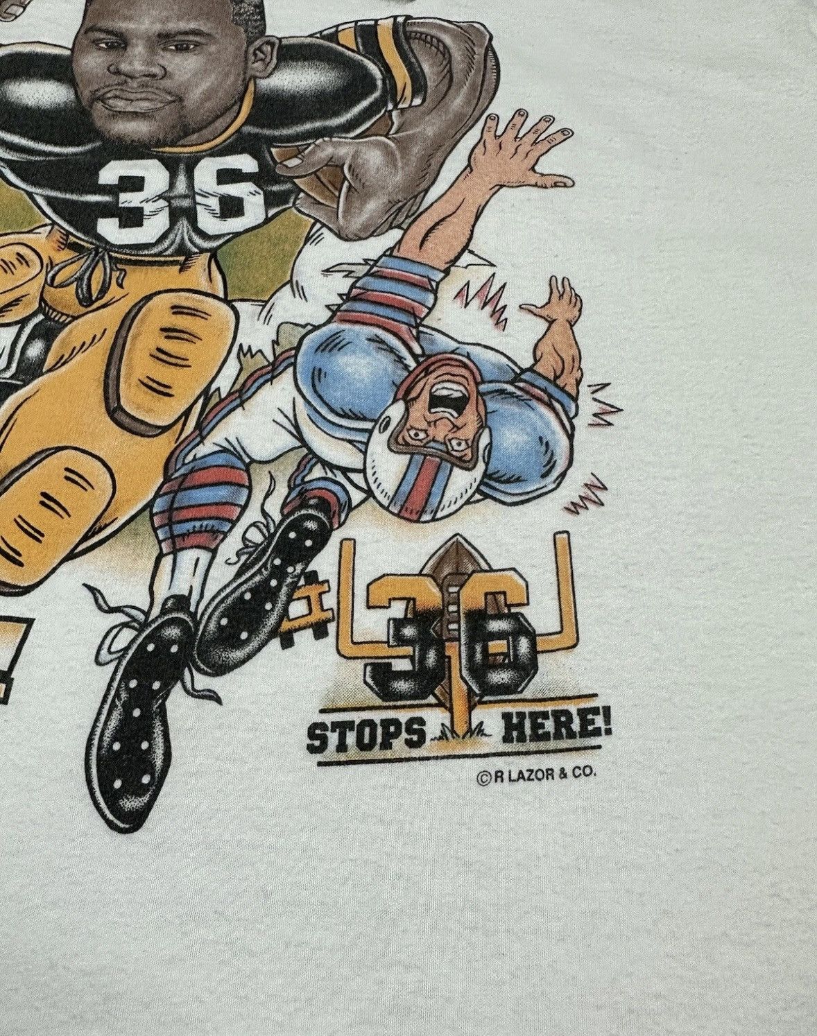 NFL Vintage Jerome Bettis Caricature Tee Pittsburgh Steelers Bus Size US XXL / EU 58 / 5 - 5 Thumbnail