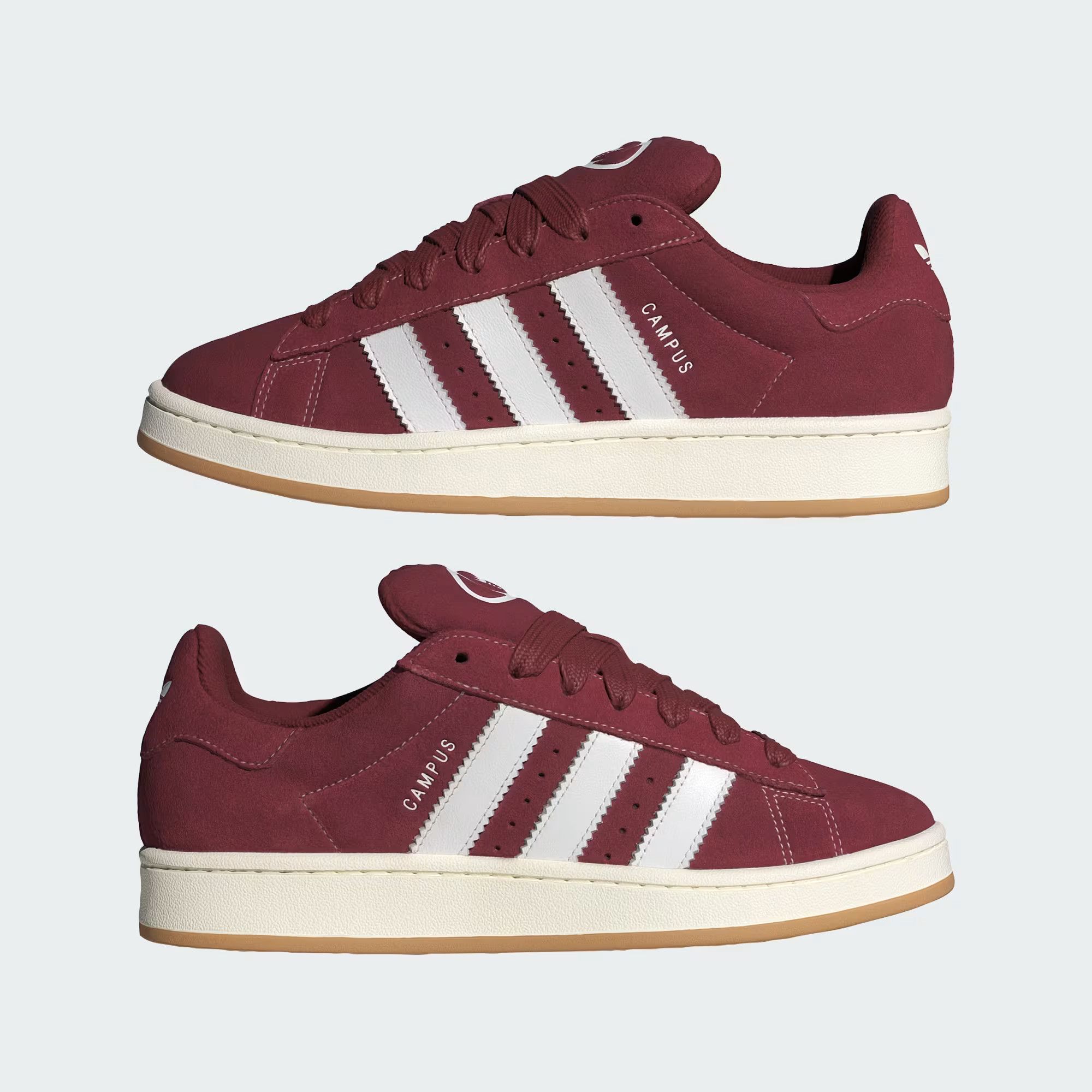 Adidas o1mle0426 Unisex Campus Low-Top Sneakers in Burgundy/White Size US 5.5 / IT 35.5 - 6 Thumbnail