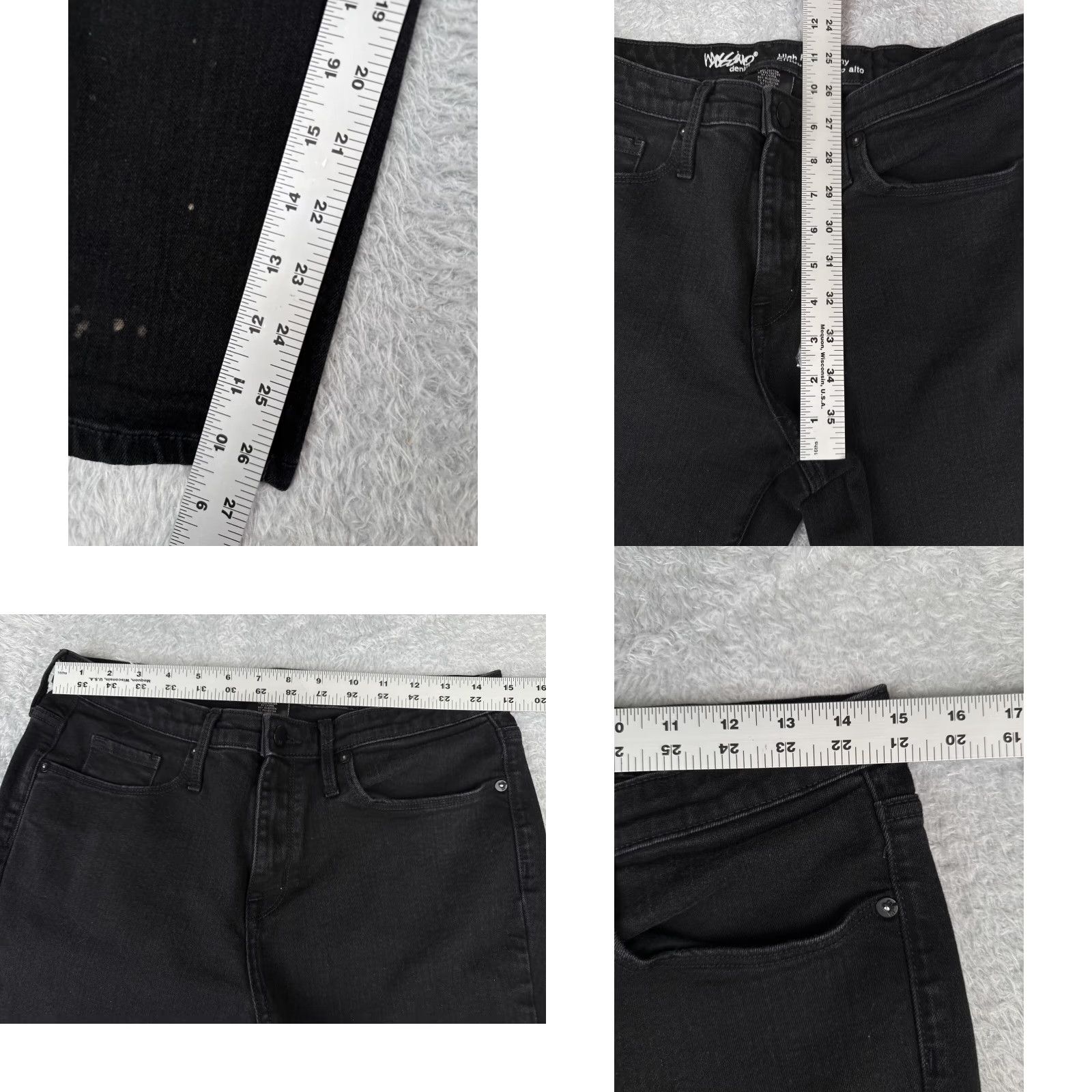 Mossimo Mossimo Women's Skinny Jeans 12 Black Denim High Rise Stretch Distressed 30x26 Fashion Size 34" / US 12 / IT 48 - 8 Thumbnail