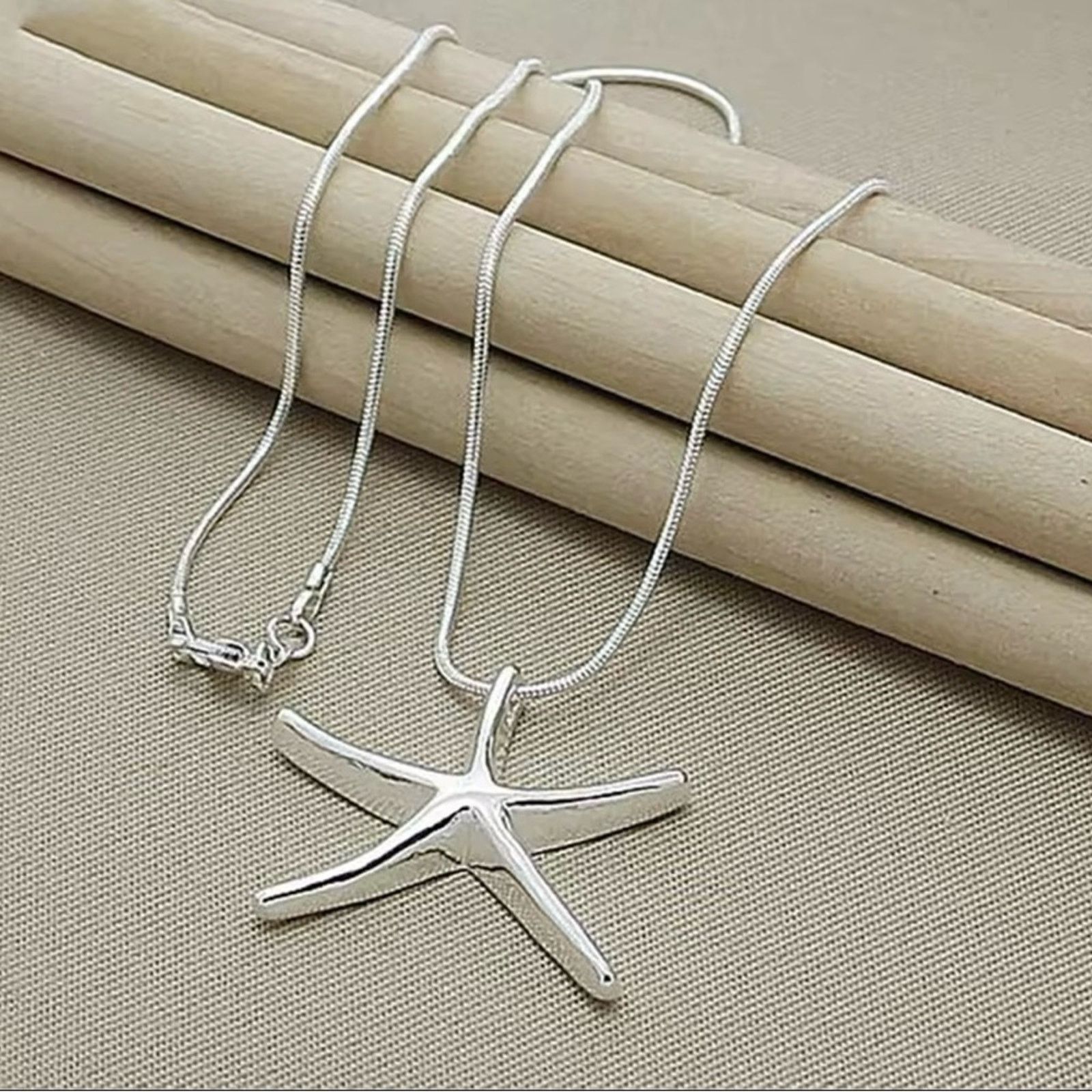 Other Sterling Silver Starfish Necklace for Women 22” Size ONE SIZE - 5 Thumbnail