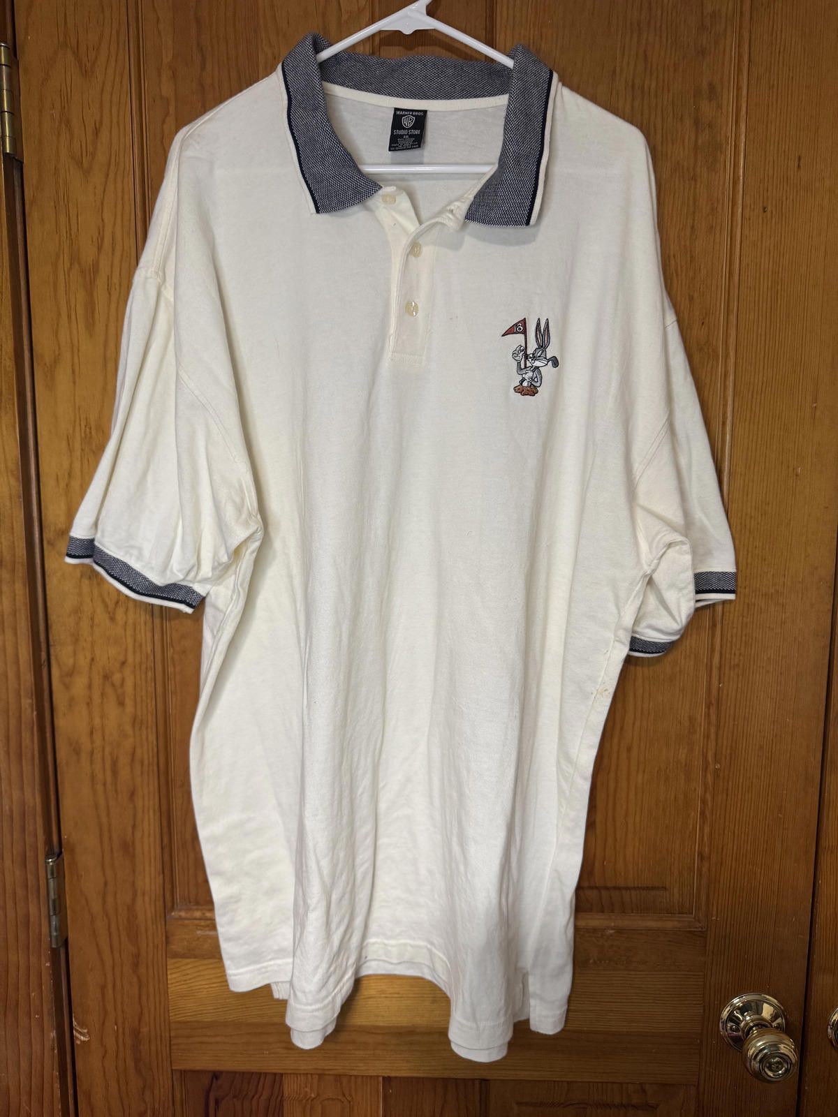 Unknown London Men's Looney Tunes White Polo Shirt Size ONE SIZE - 1 Thumbnail