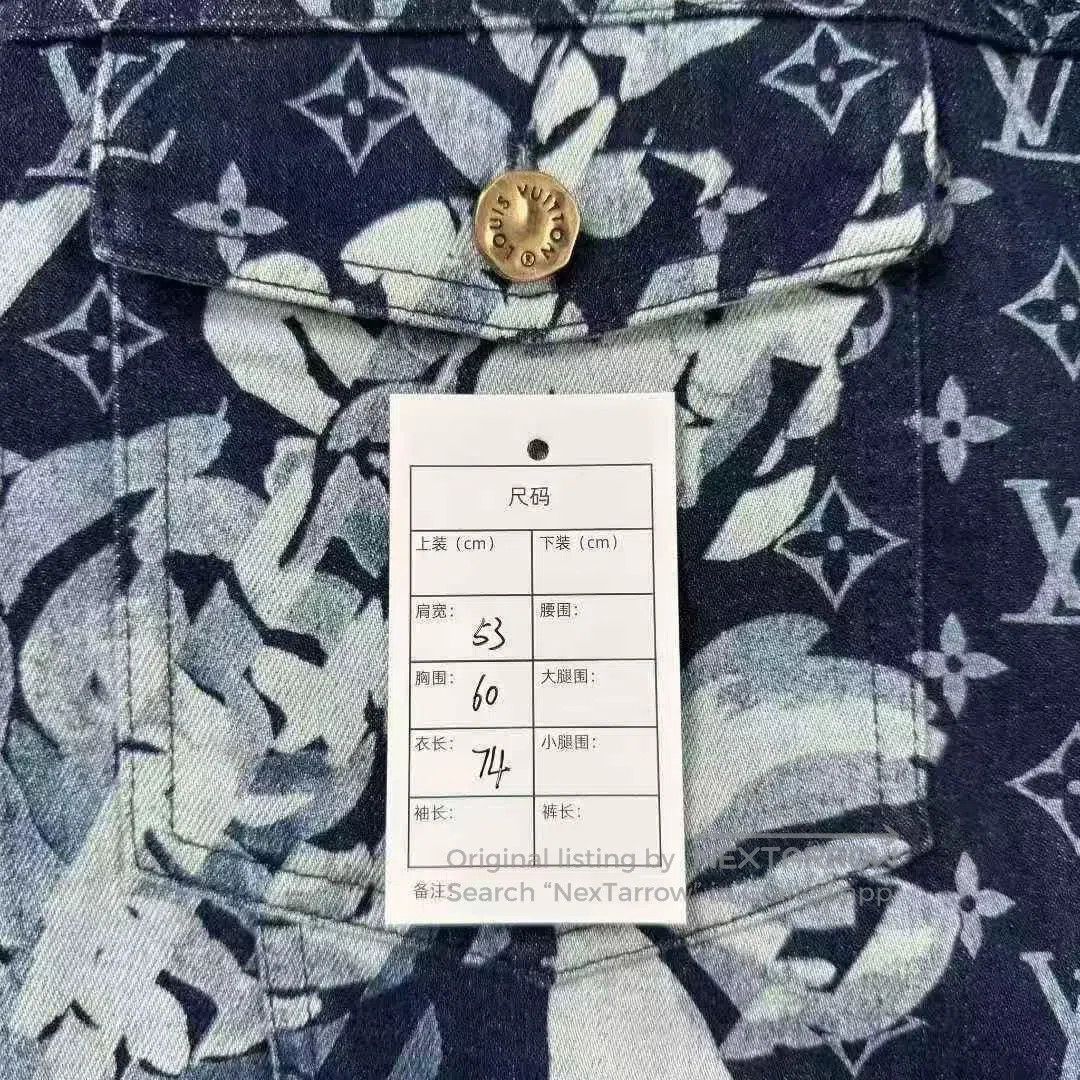 Louis Vuitton LV 2024 Seaweed Print Blue Denim Jacket. Size US L / EU 52-54 / 3 - 5 Thumbnail