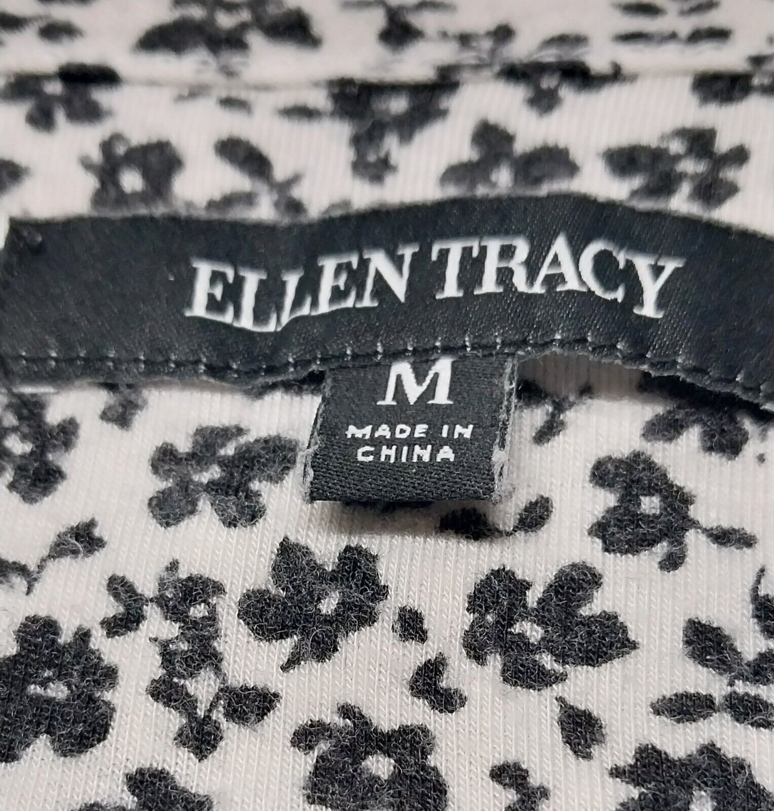 Ellen Tracy Ellen Tracy Pajama Top Womens Medium White Black Floral Soft Size M / US 6-8 / IT 42-44 - 3 Thumbnail